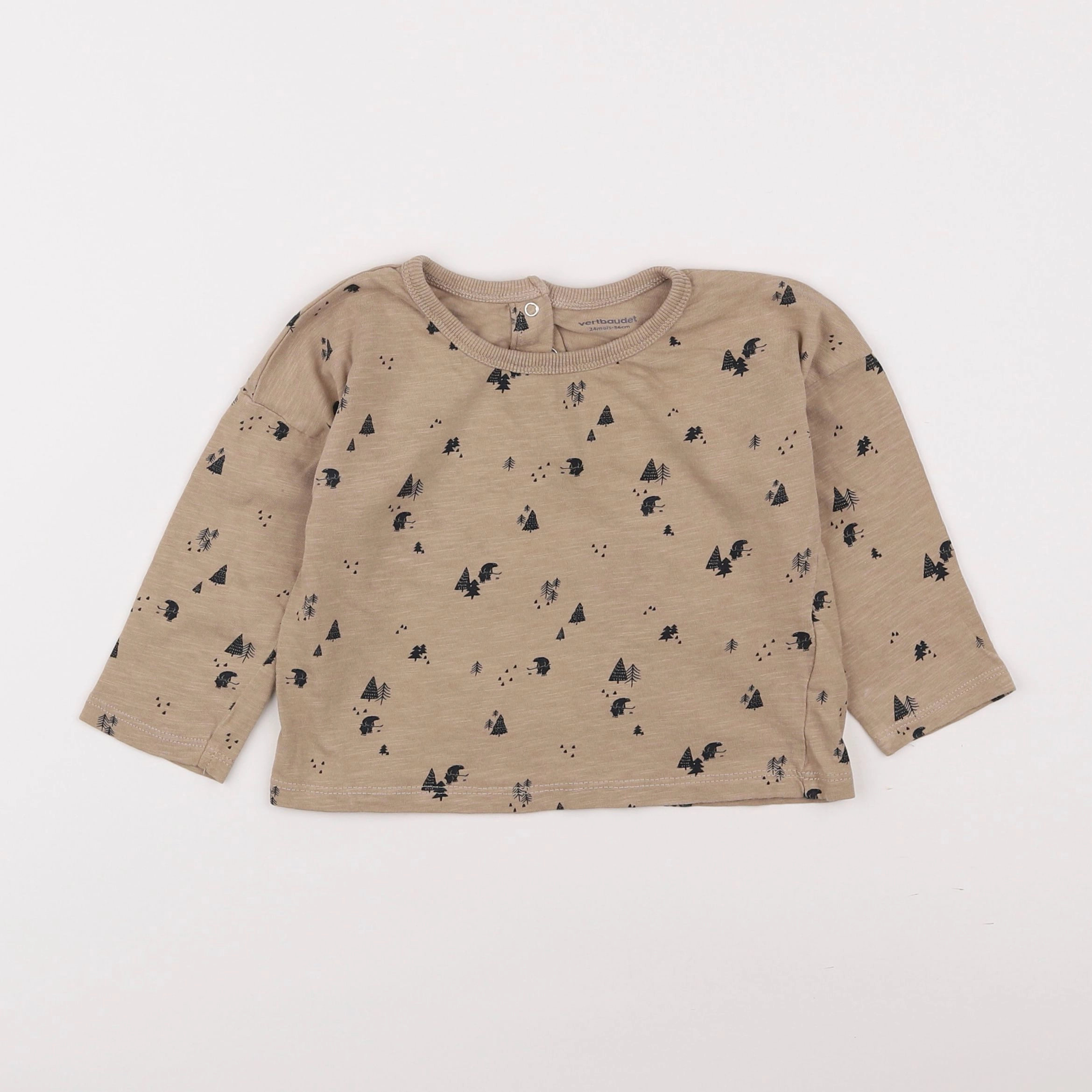 Vertbaudet - tee-shirt marron - 2 ans