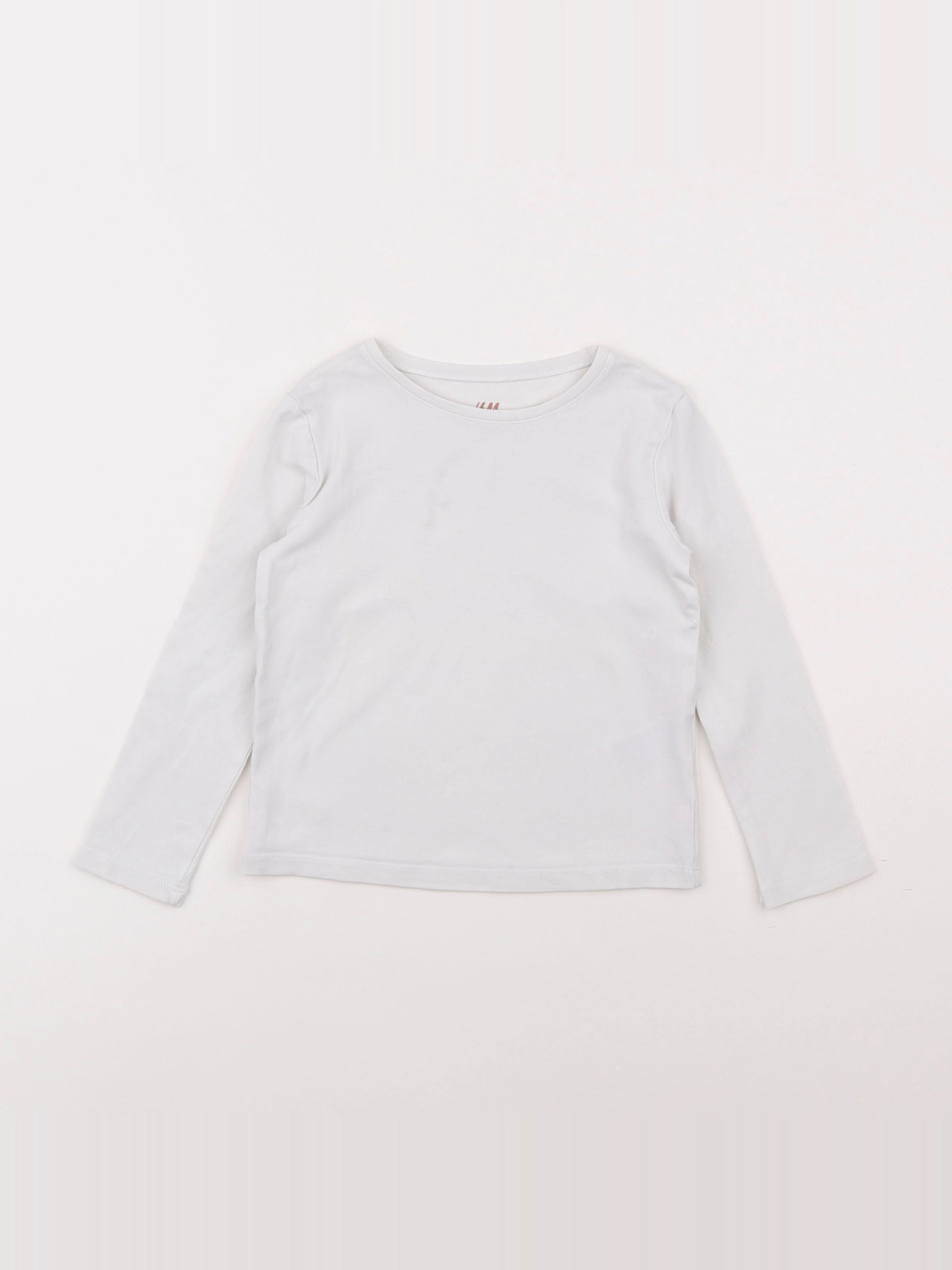 H&M - tee-shirt blanc - 2/3 ans