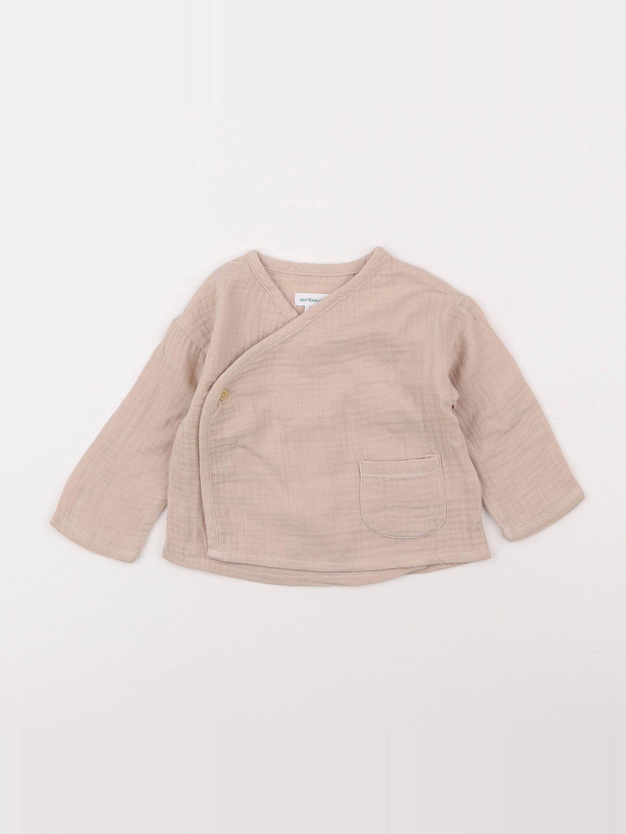 Vertbaudet - chemise marron - 6 mois