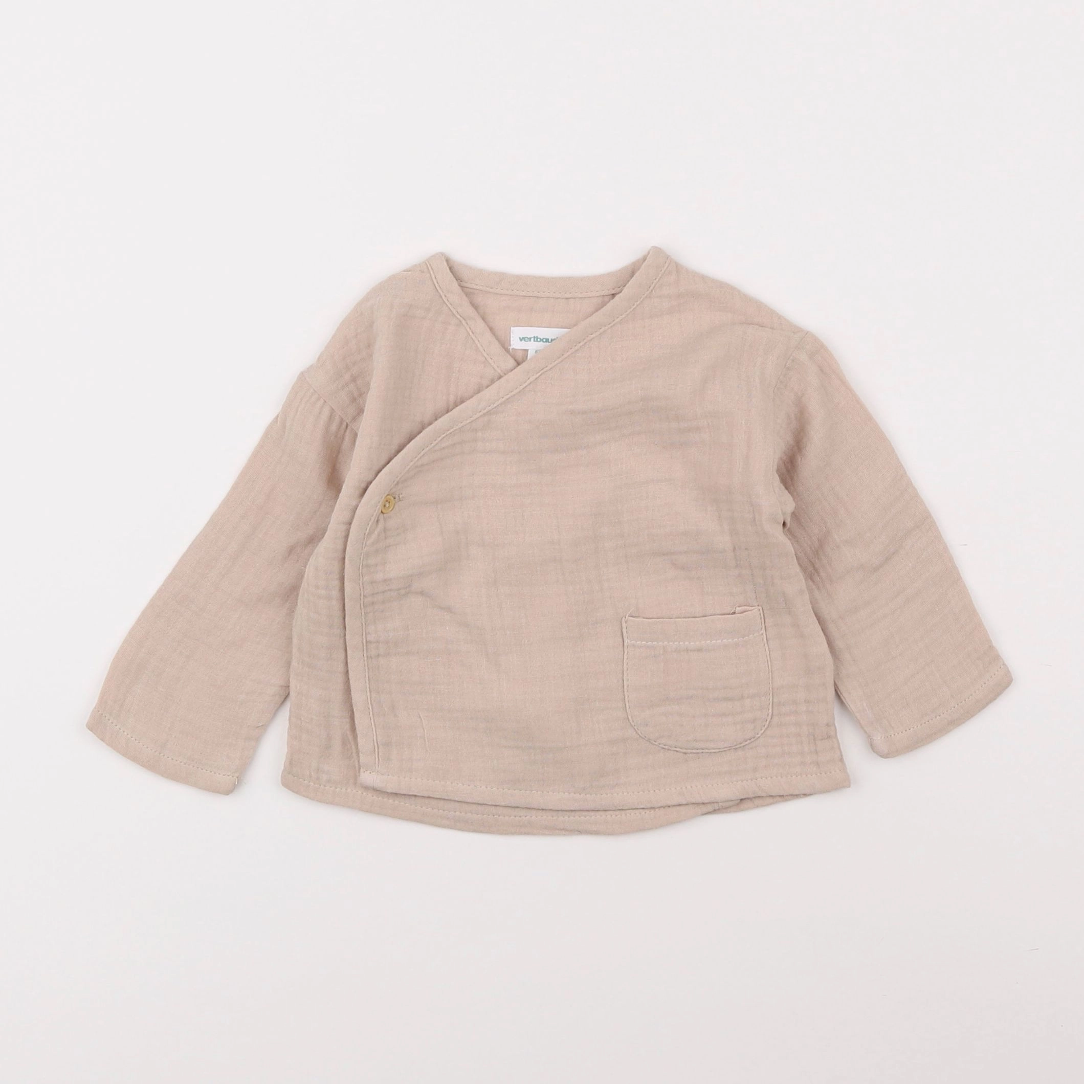 Vertbaudet - chemise marron - 6 mois