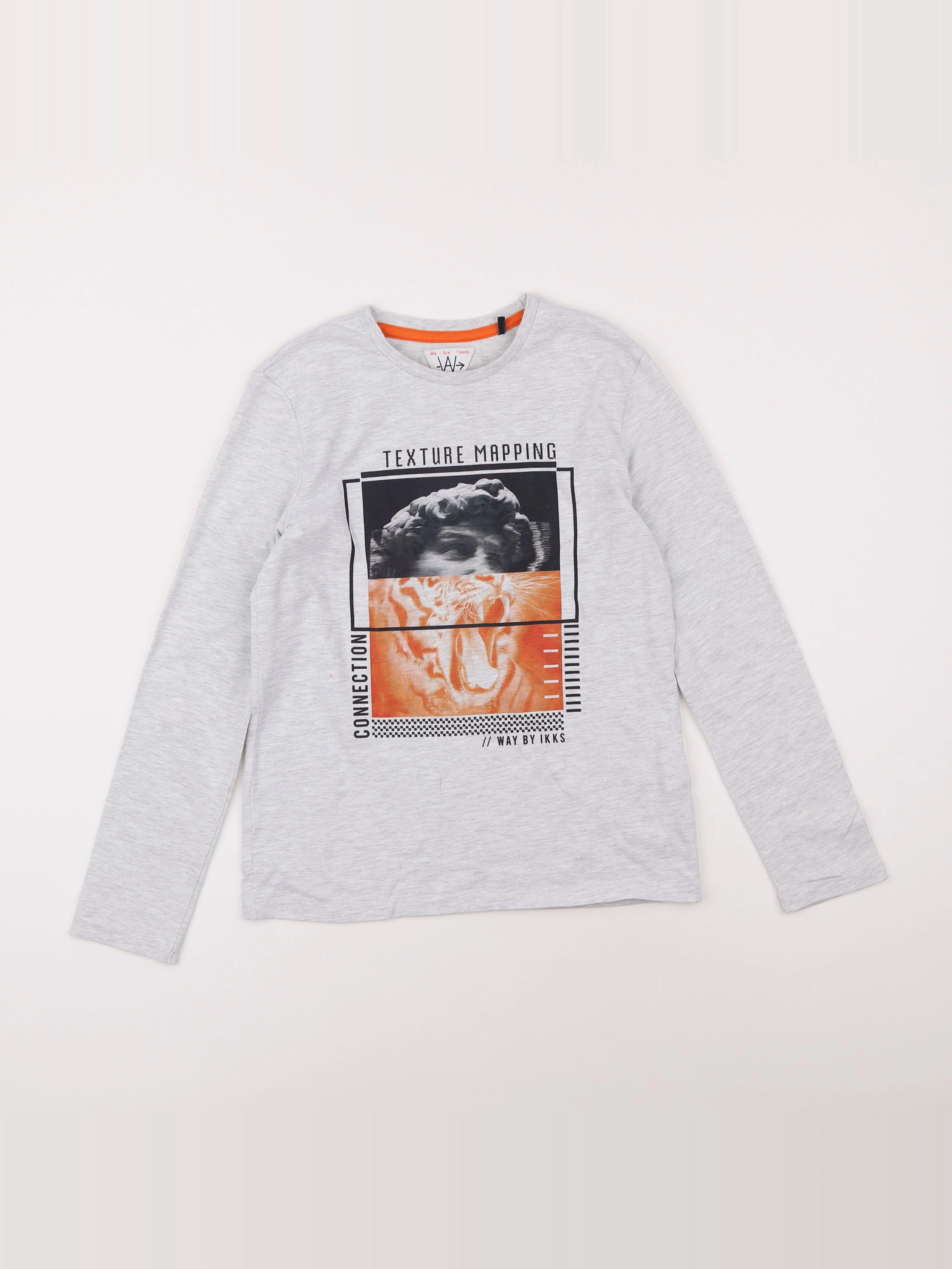 IKKS - tee-shirt gris - 10 ans