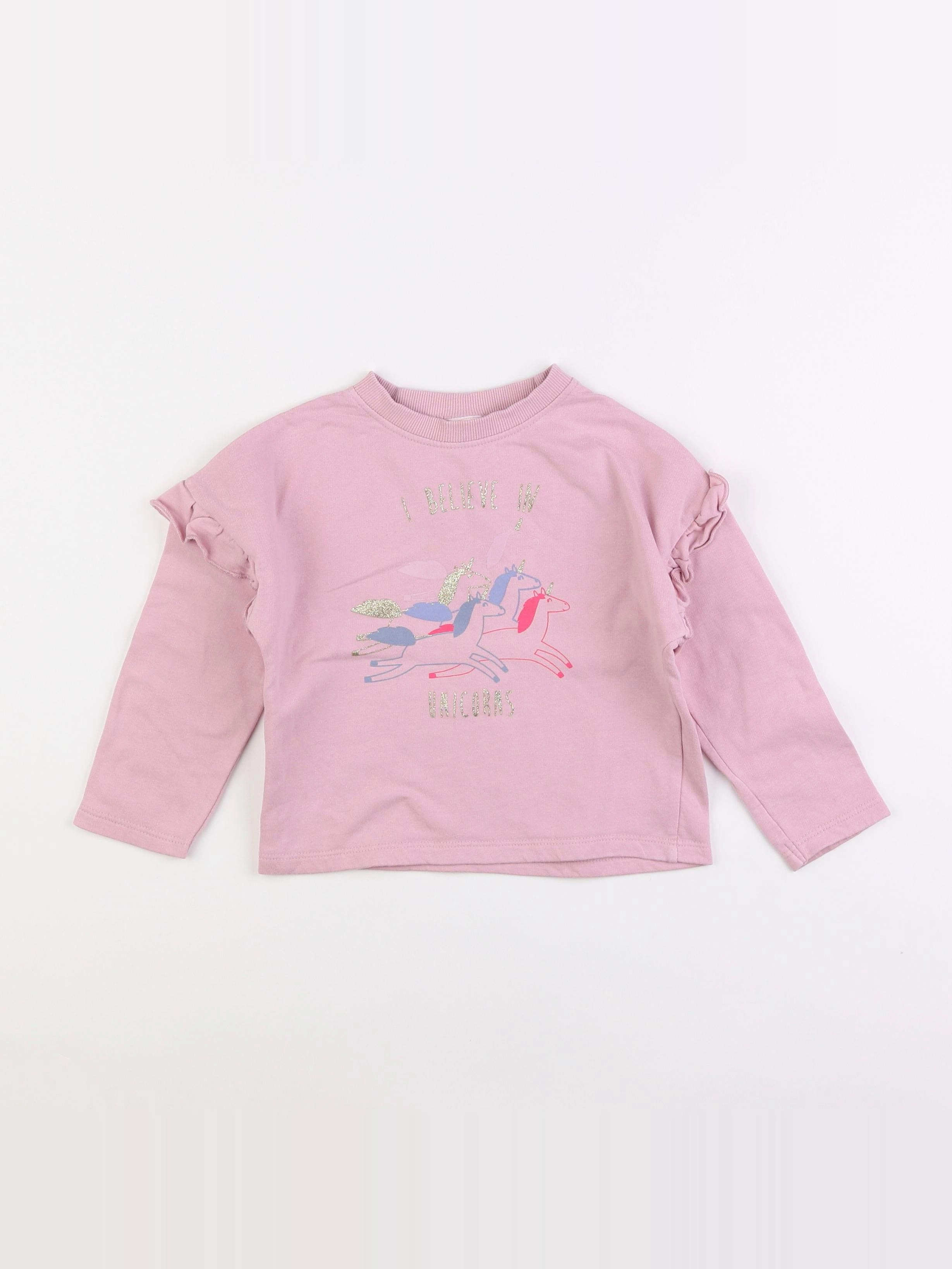 Tape à l'oeil - sweat rose - 2 ans
