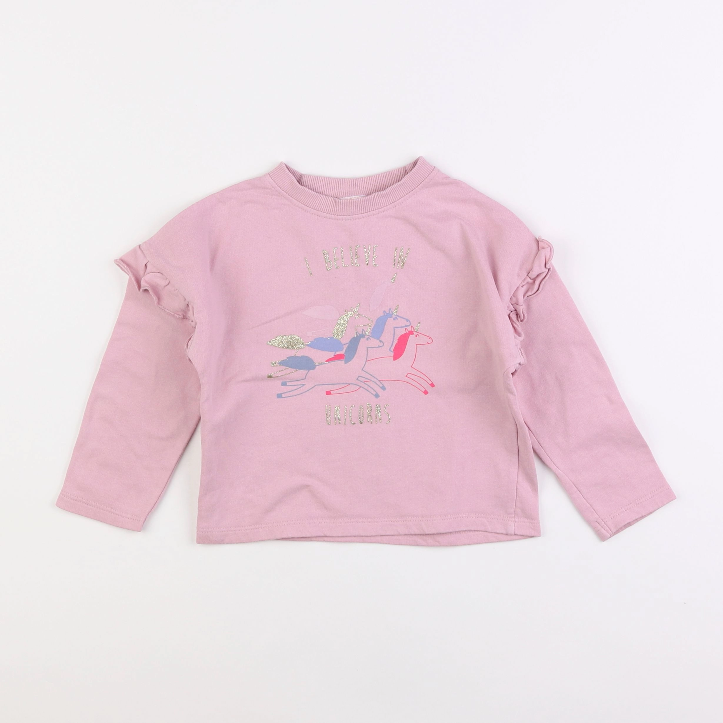 Tape à l'oeil - sweat rose - 2 ans