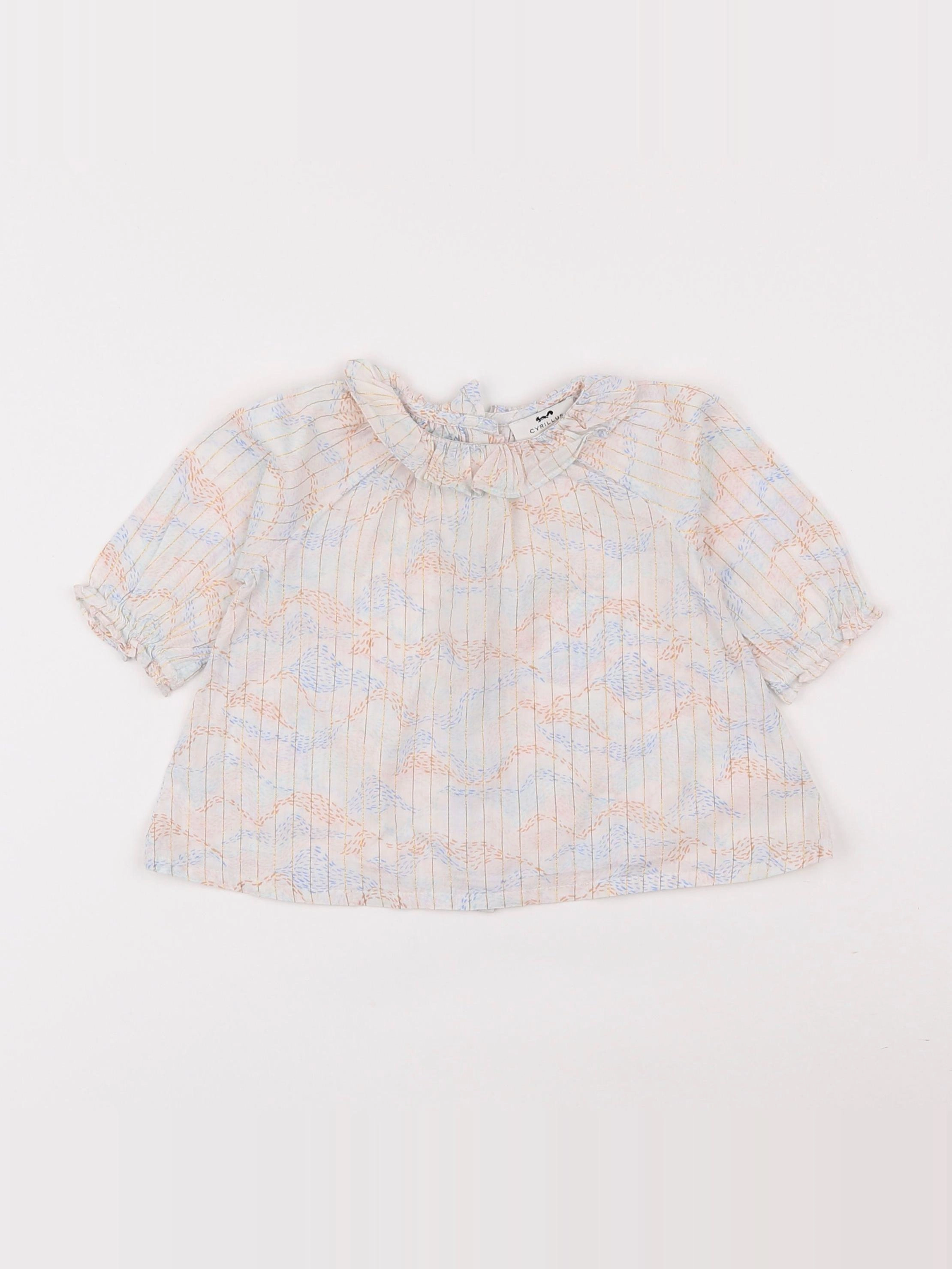 Cyrillus - blouse blanc, or - 6 mois