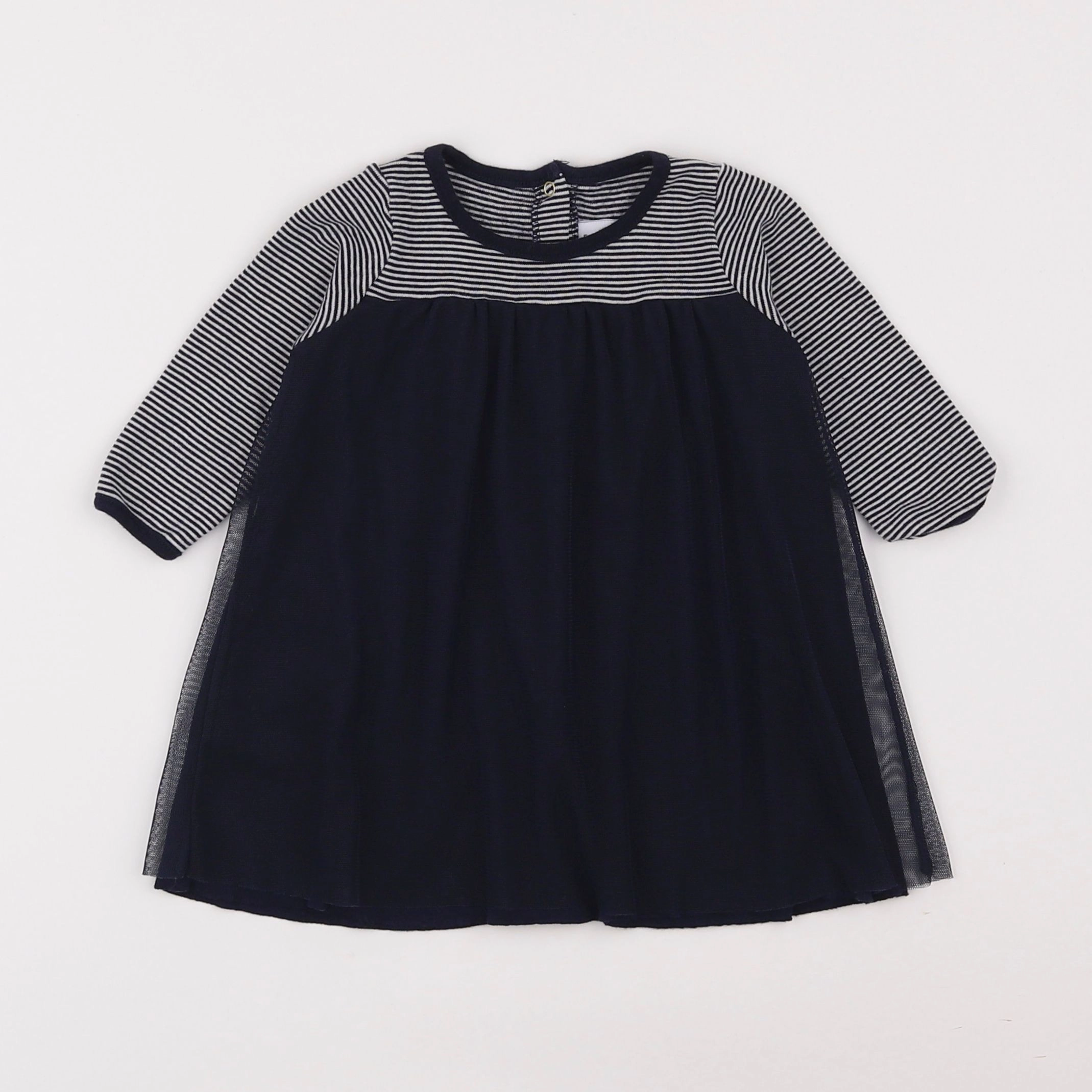 Petit Bateau - robe bleu - 6 mois