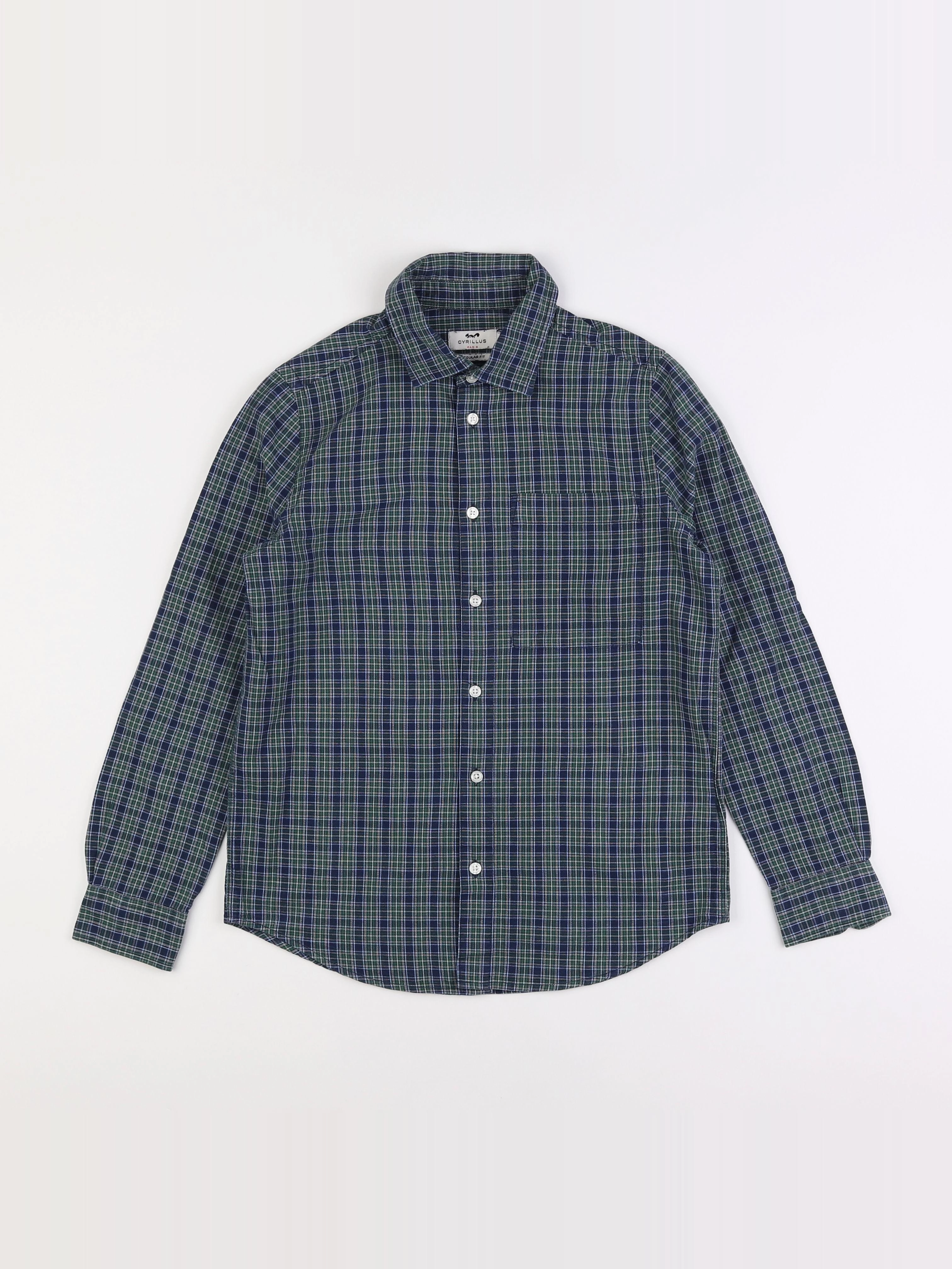 Cyrillus - chemise vert, bleu - 12 ans