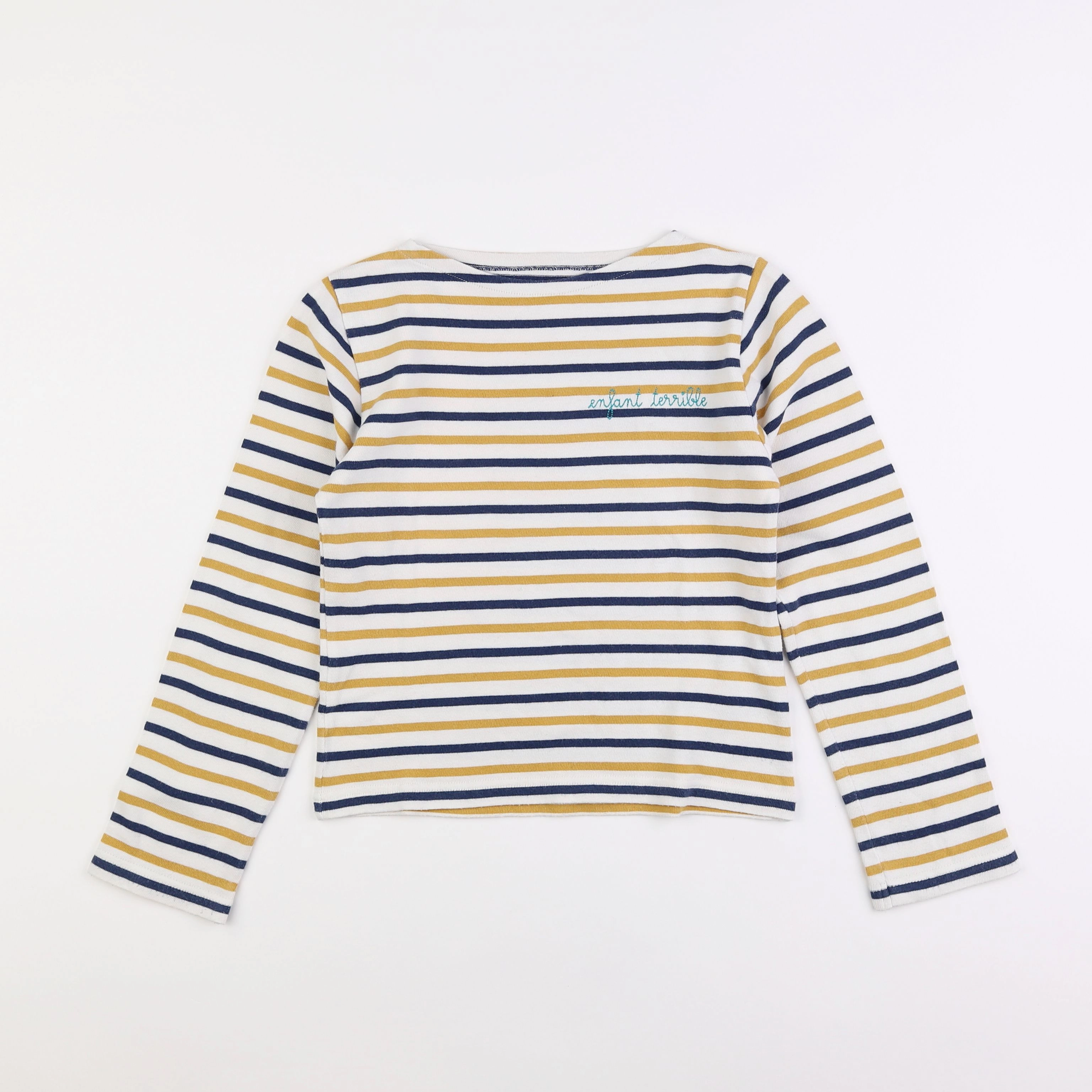 Maison Labiche - tee-shirt blanc, bleu, jaune - 8 ans