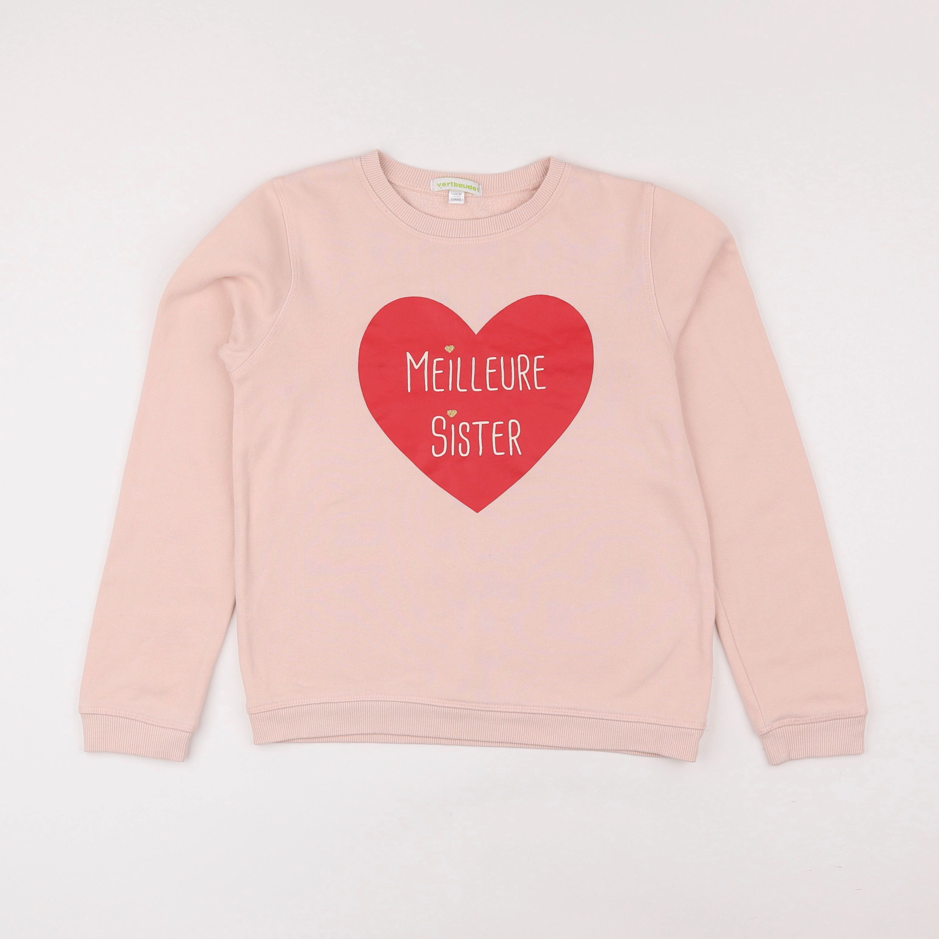 Vertbaudet - sweat rose - 10 ans