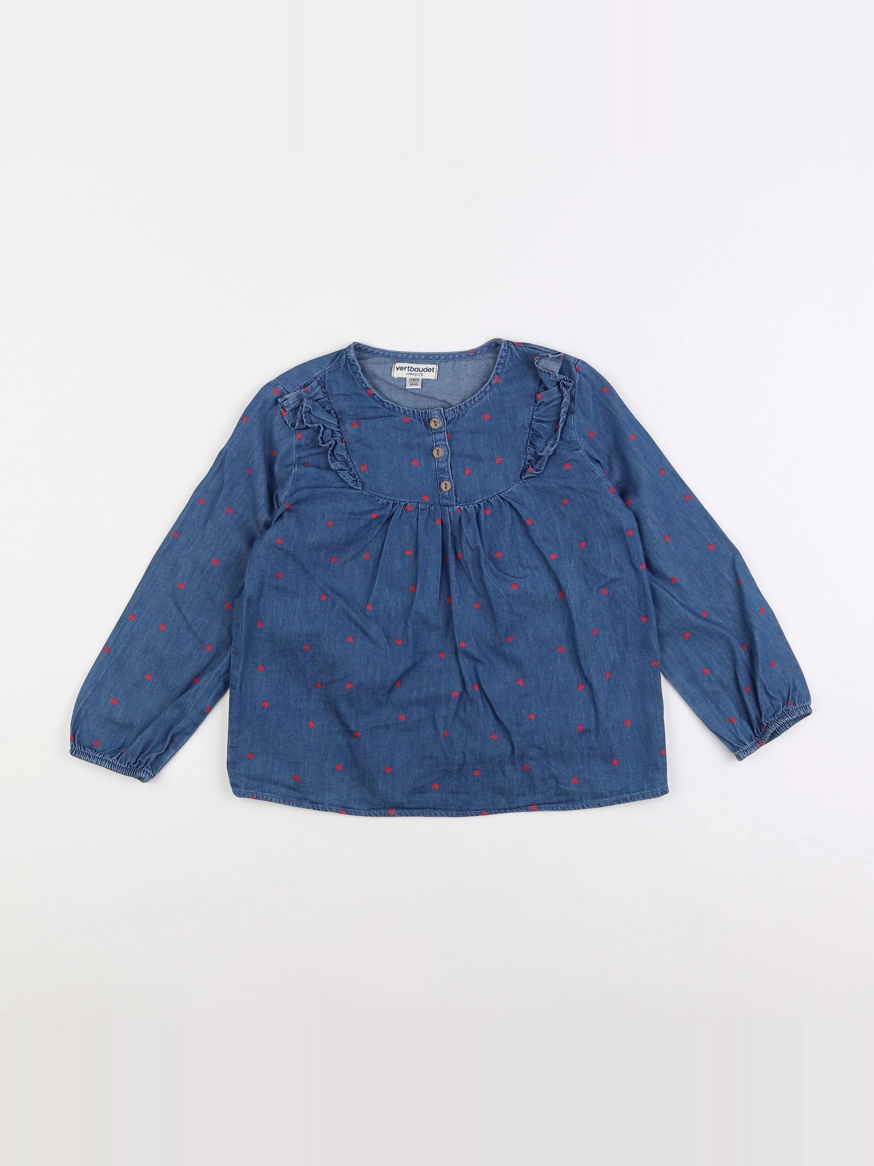 Vertbaudet - blouse bleu - 6 ans
