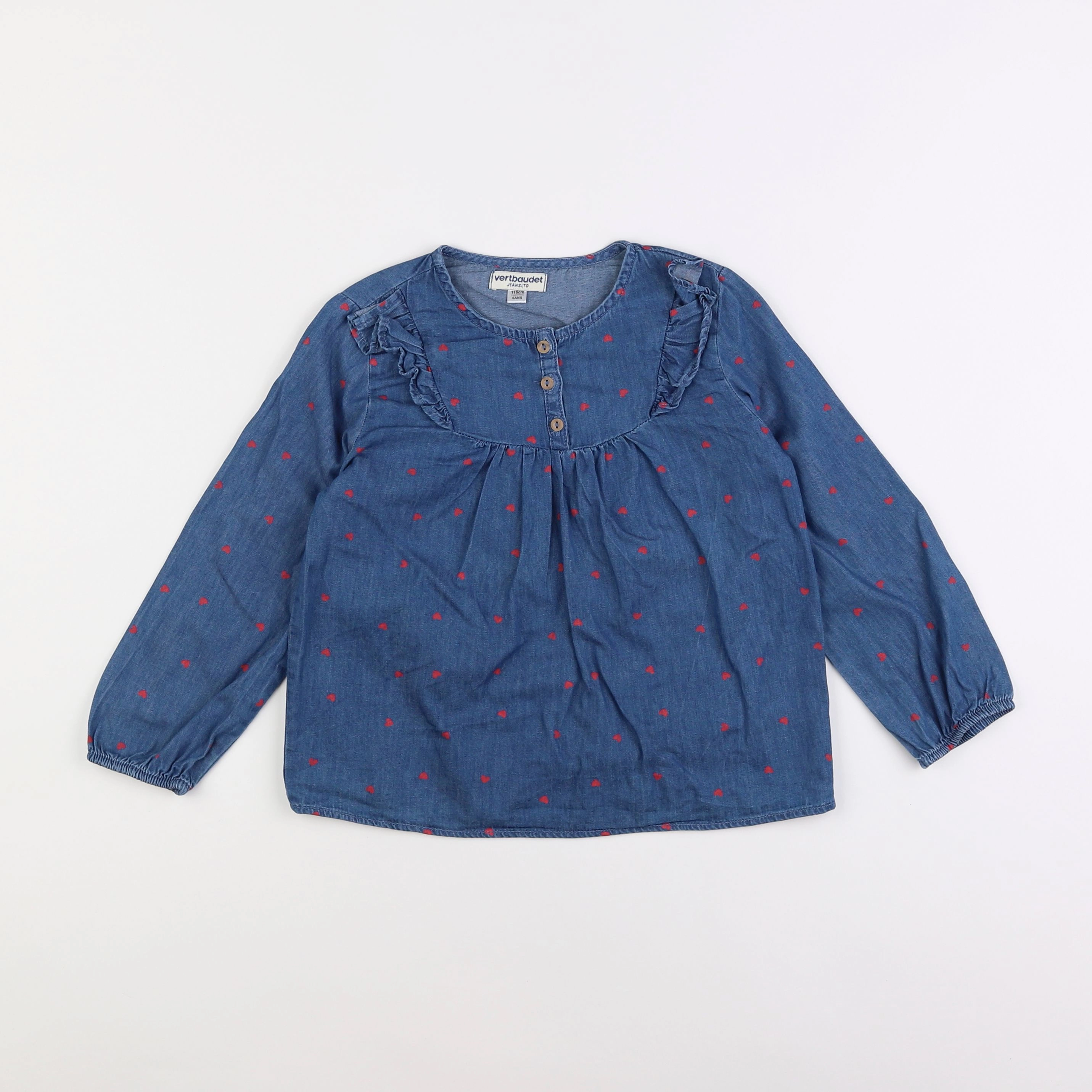 Vertbaudet - blouse bleu - 6 ans
