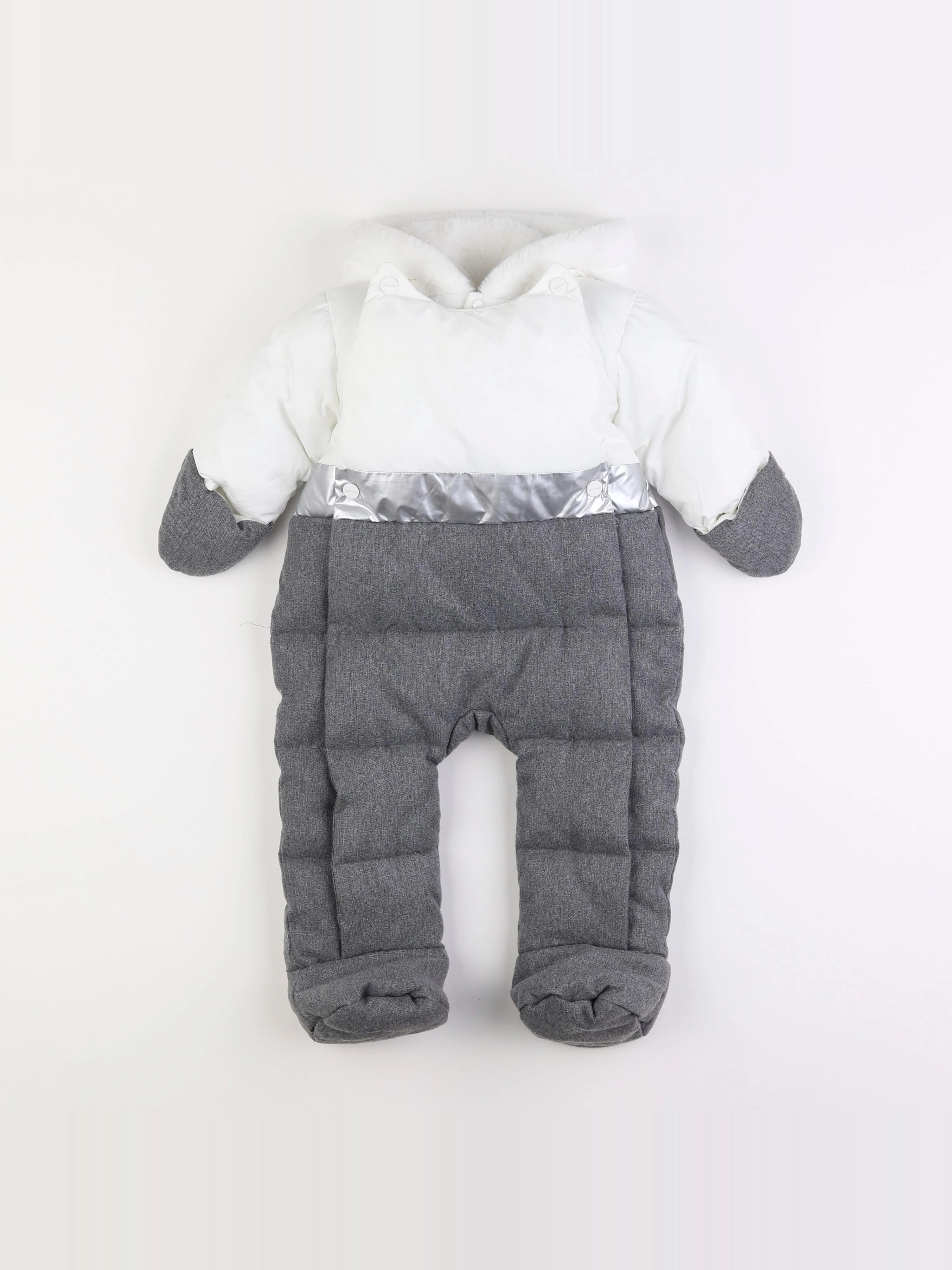 Jacadi - combi-pilote gris, argent, blanc - 12 mois