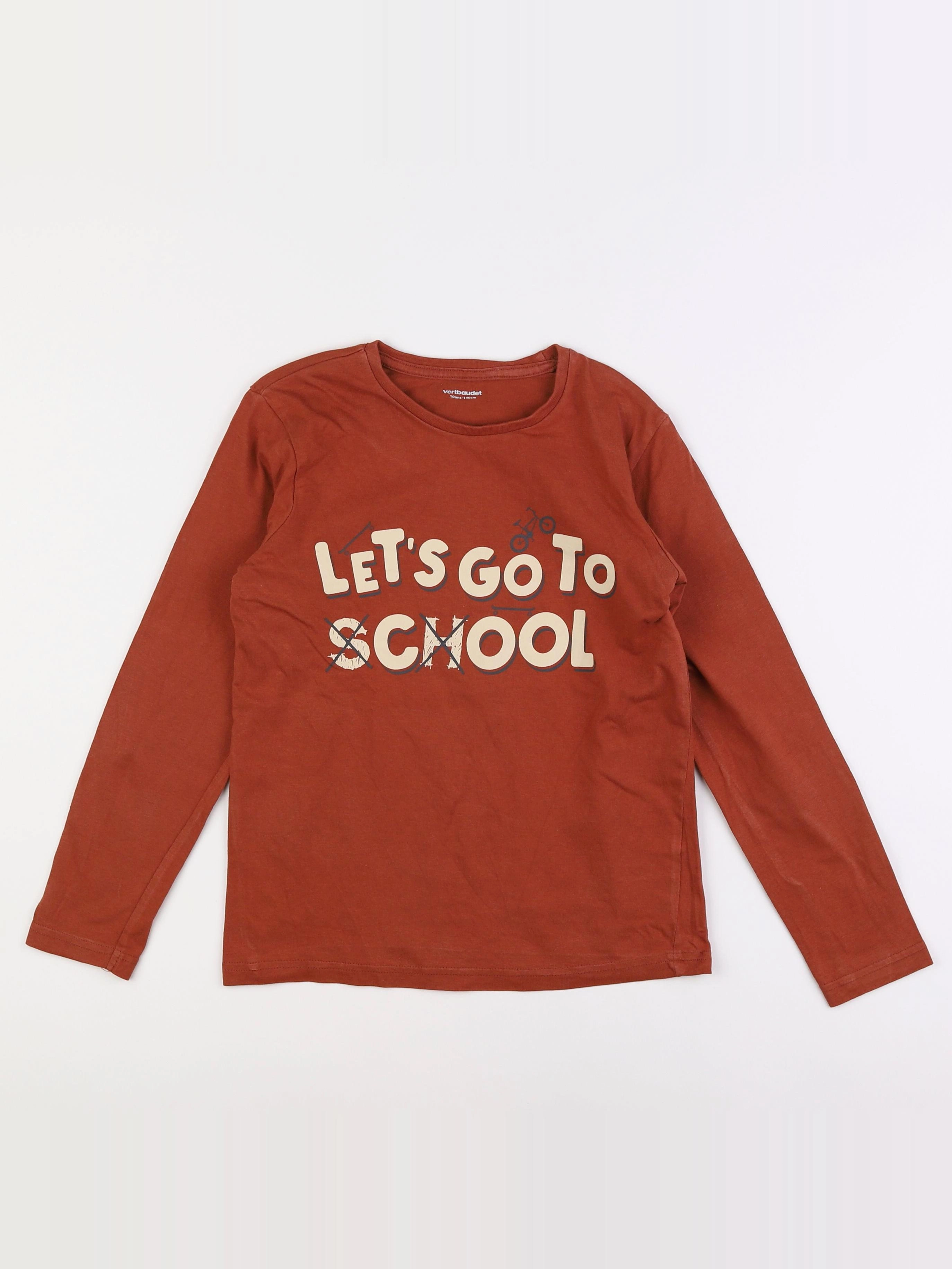 Vertbaudet - tee-shirt marron - 10 ans
