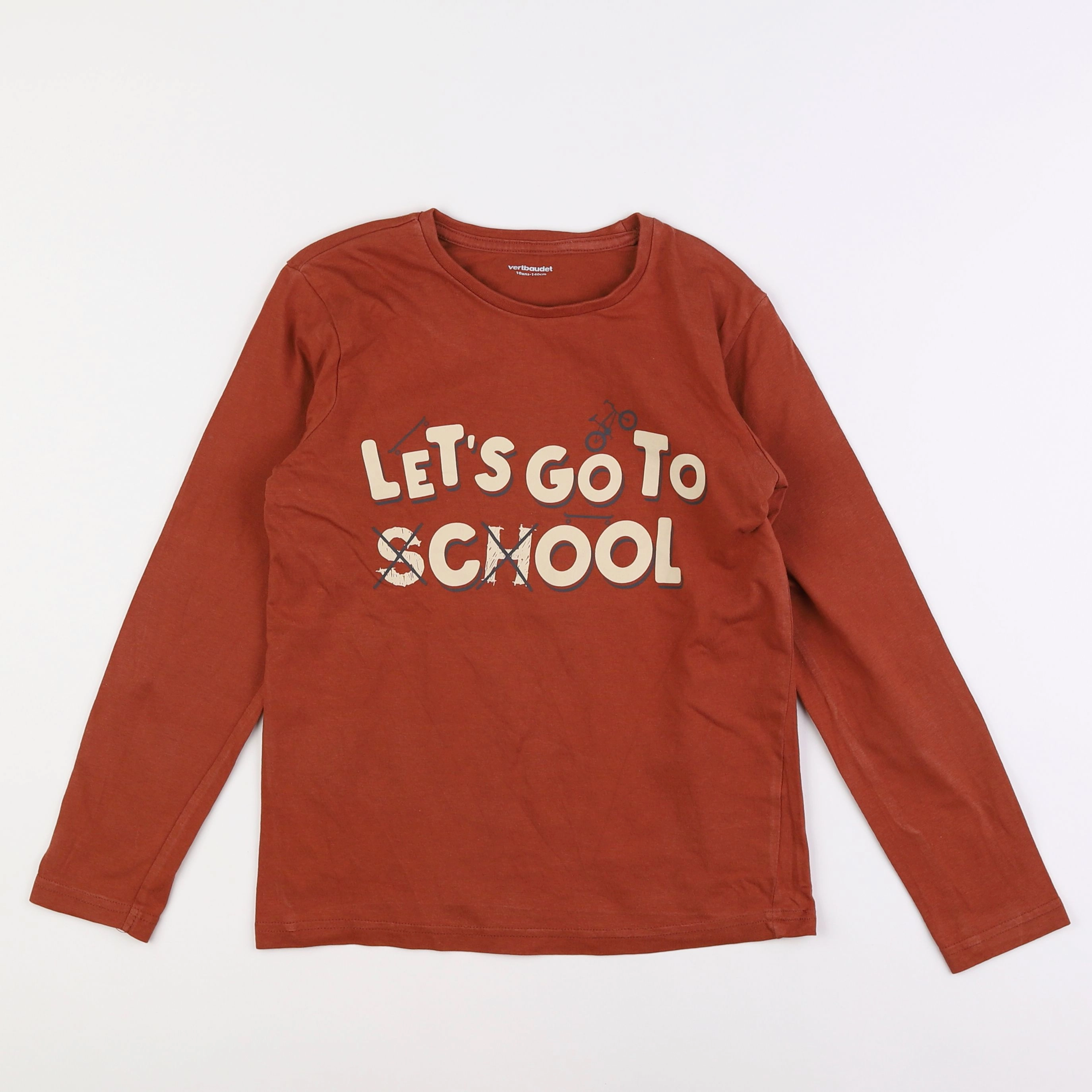 Vertbaudet - tee-shirt marron - 10 ans