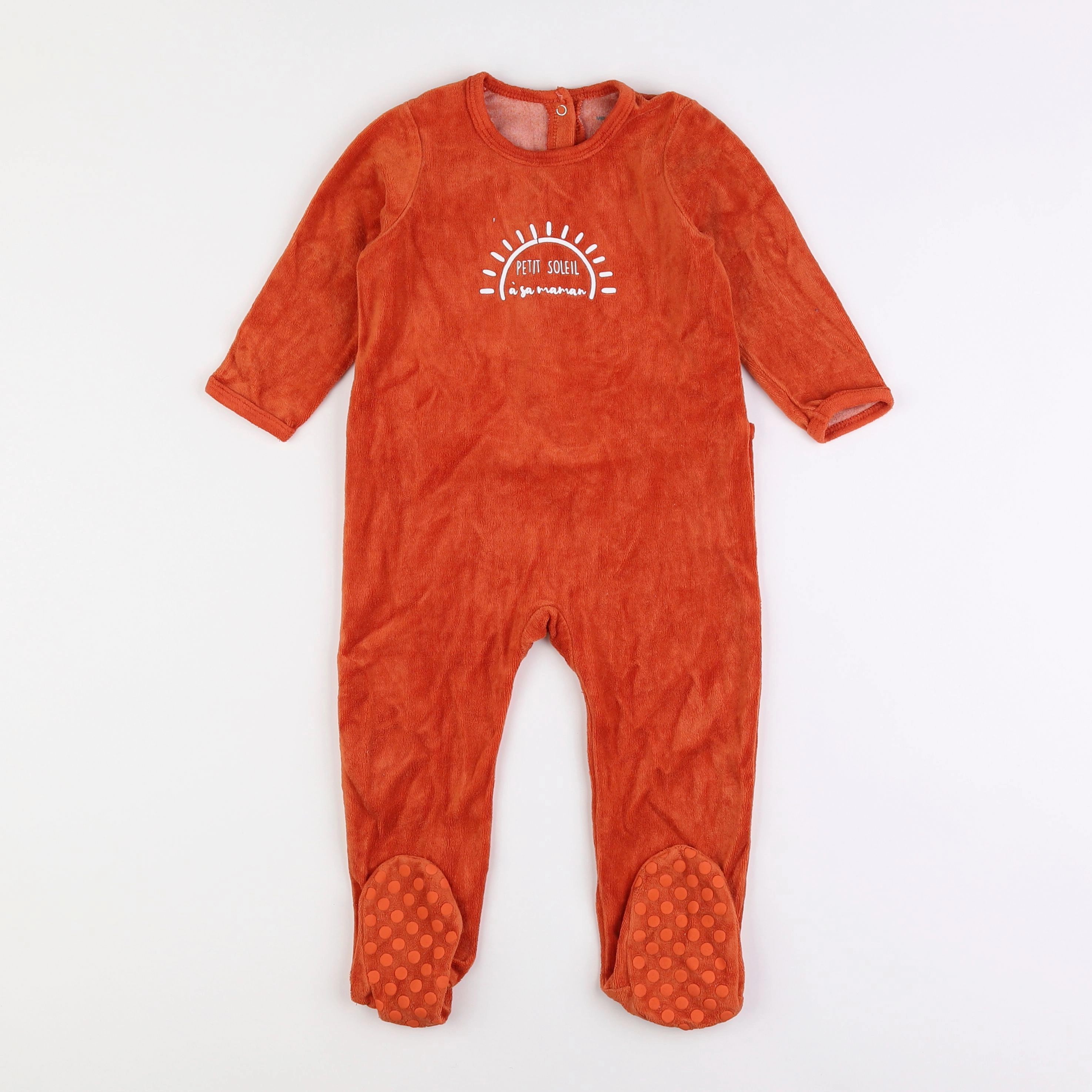 Vertbaudet - pyjama velours orange - 2 ans