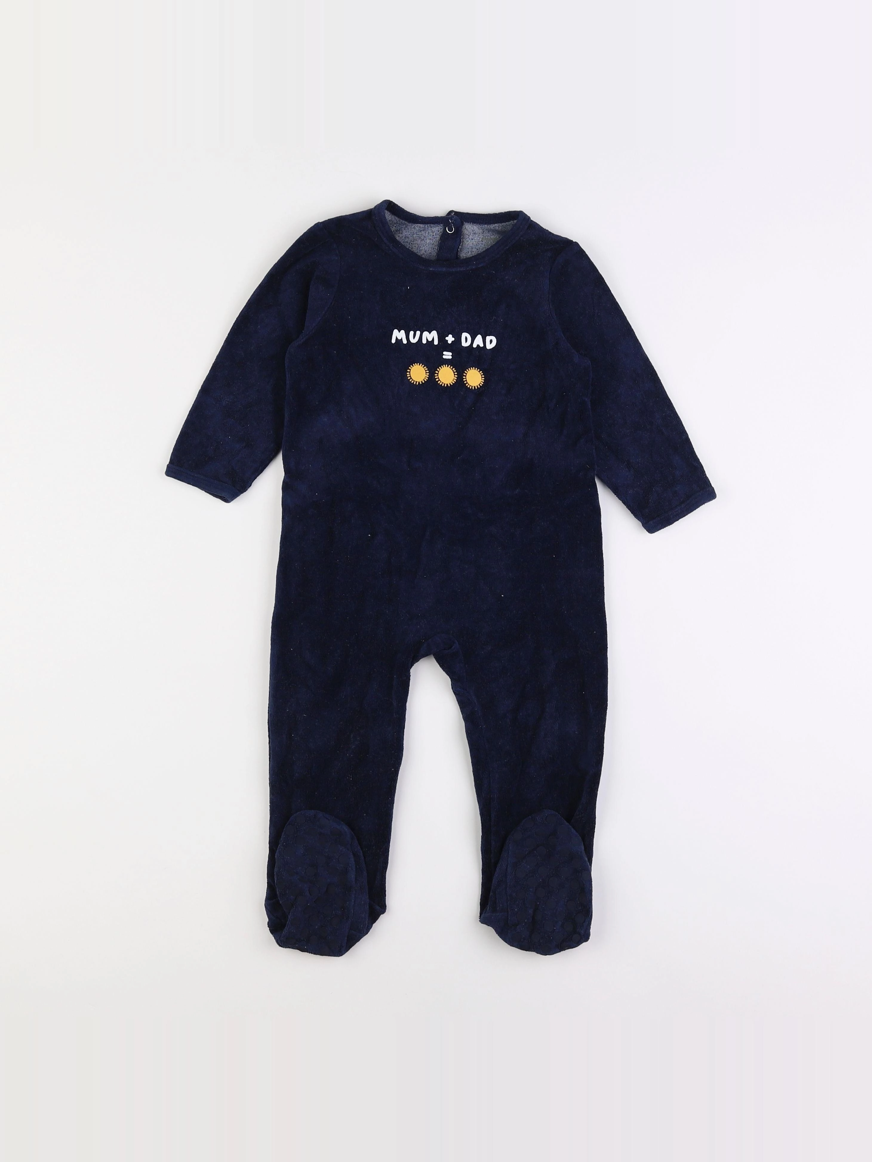 Vertbaudet - pyjama velours bleu - 2 ans