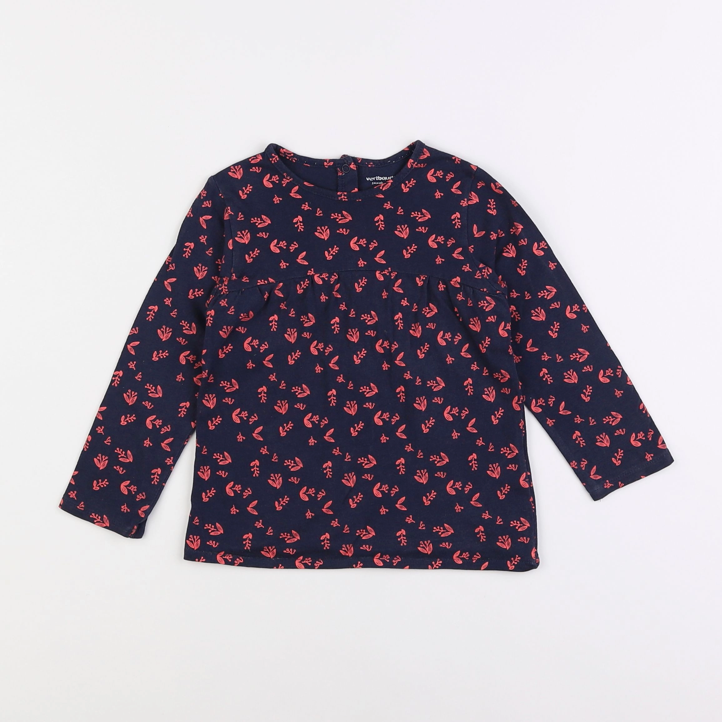 Vertbaudet - tee-shirt bleu, rouge - 2 ans