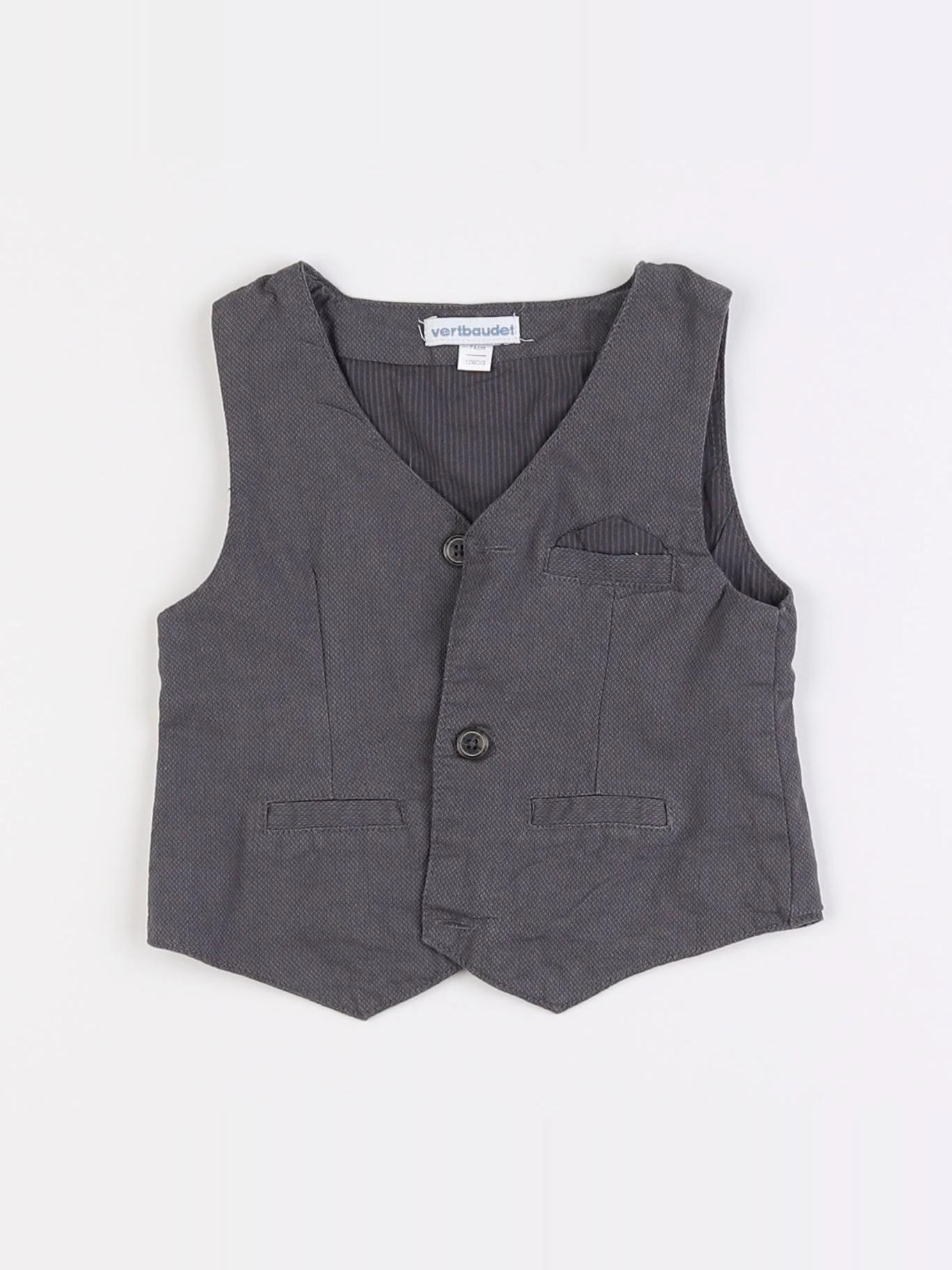 Vertbaudet - gilet gris - 12 mois