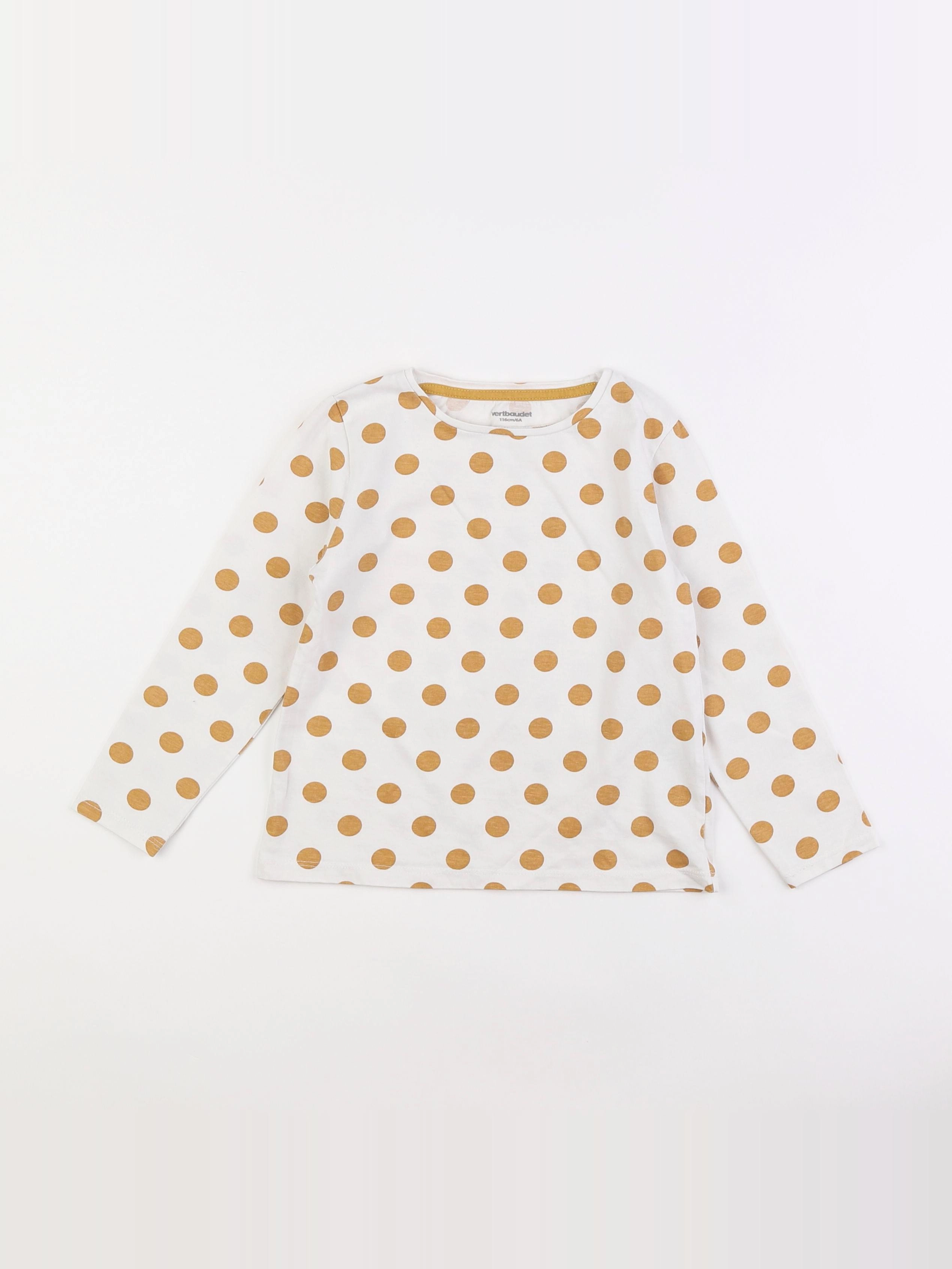 Vertbaudet - tee-shirt blanc, jaune - 6 ans