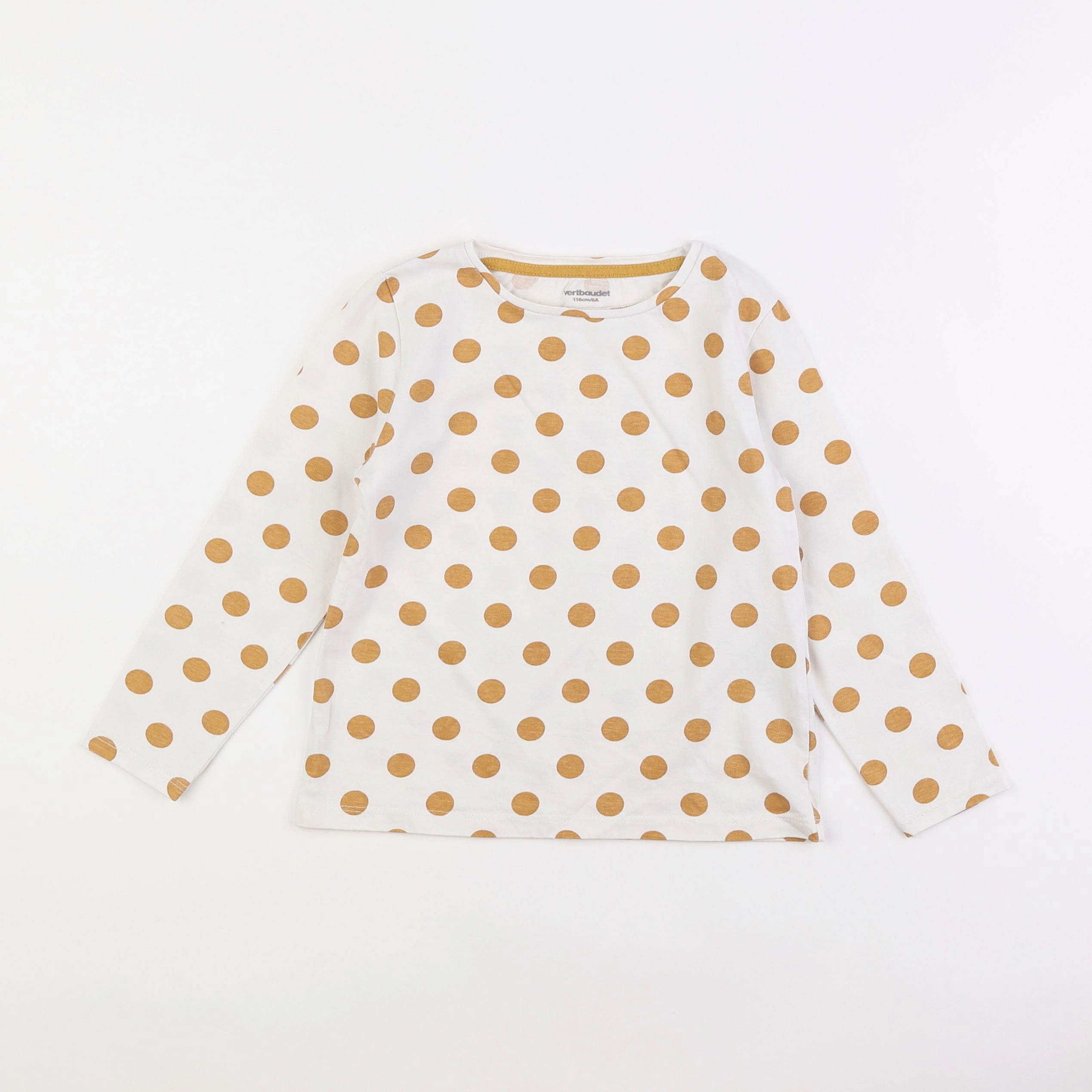Vertbaudet - tee-shirt blanc, jaune - 6 ans