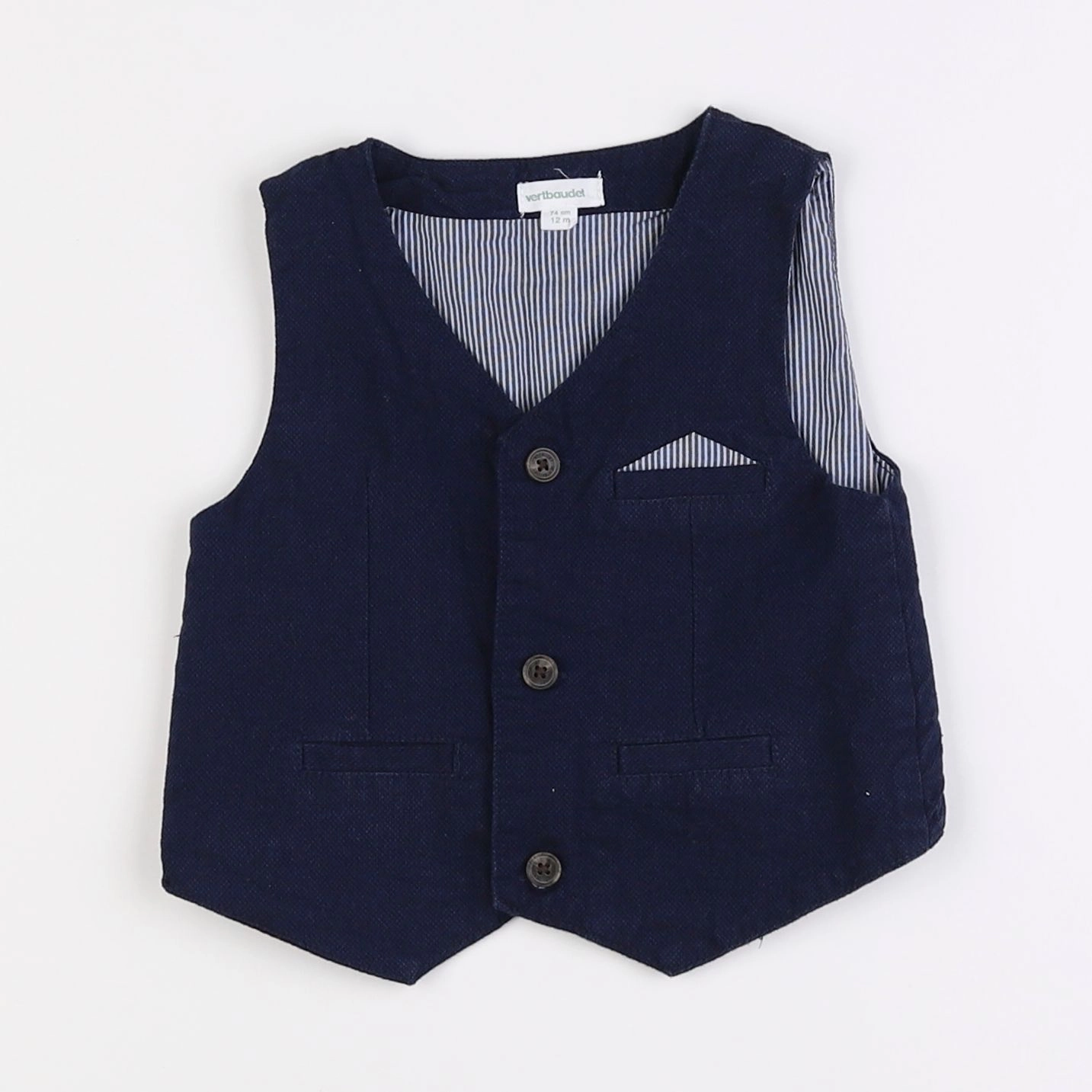 Vertbaudet - sweat bleu - 12 mois
