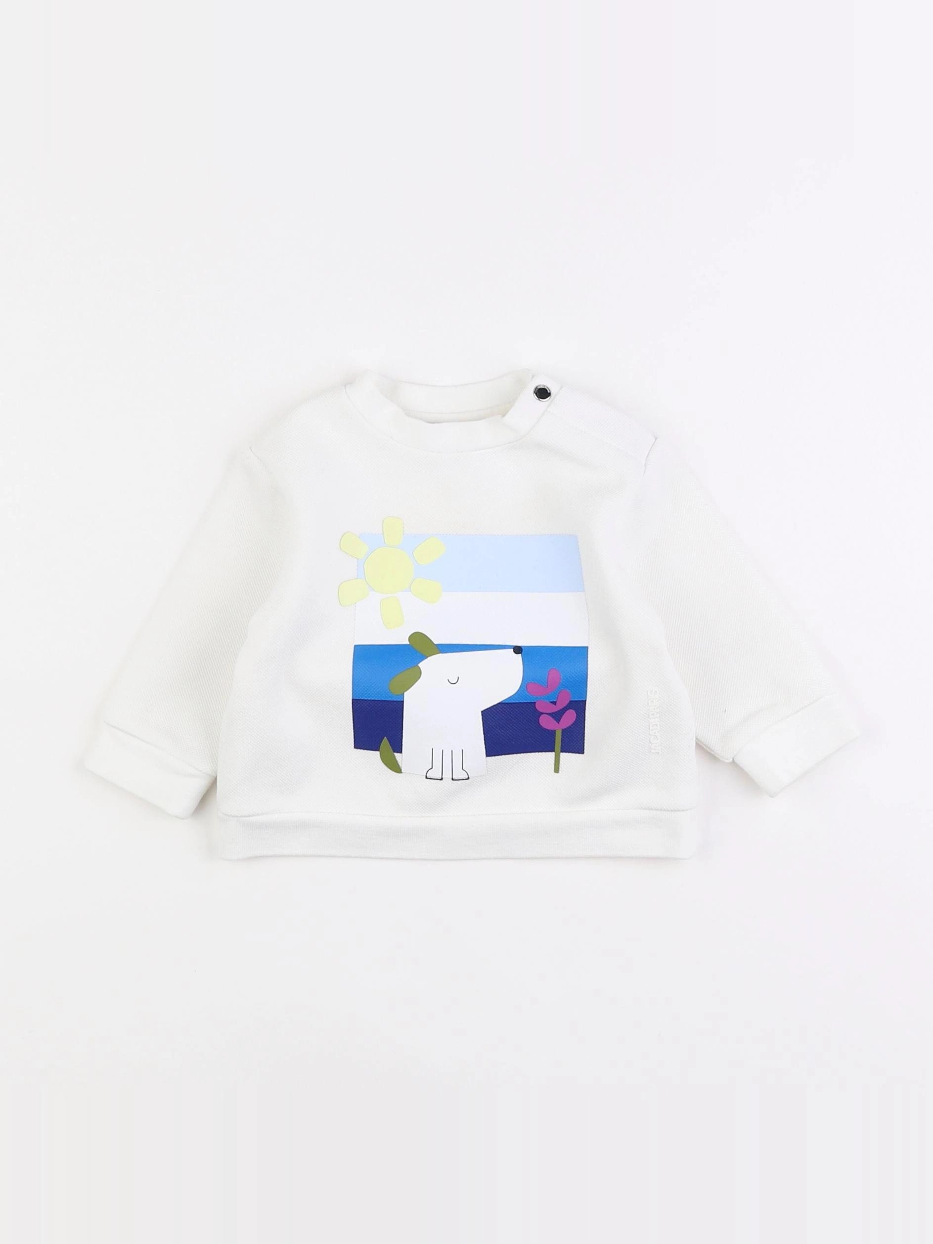 Jacadi - sweat blanc - 6 mois