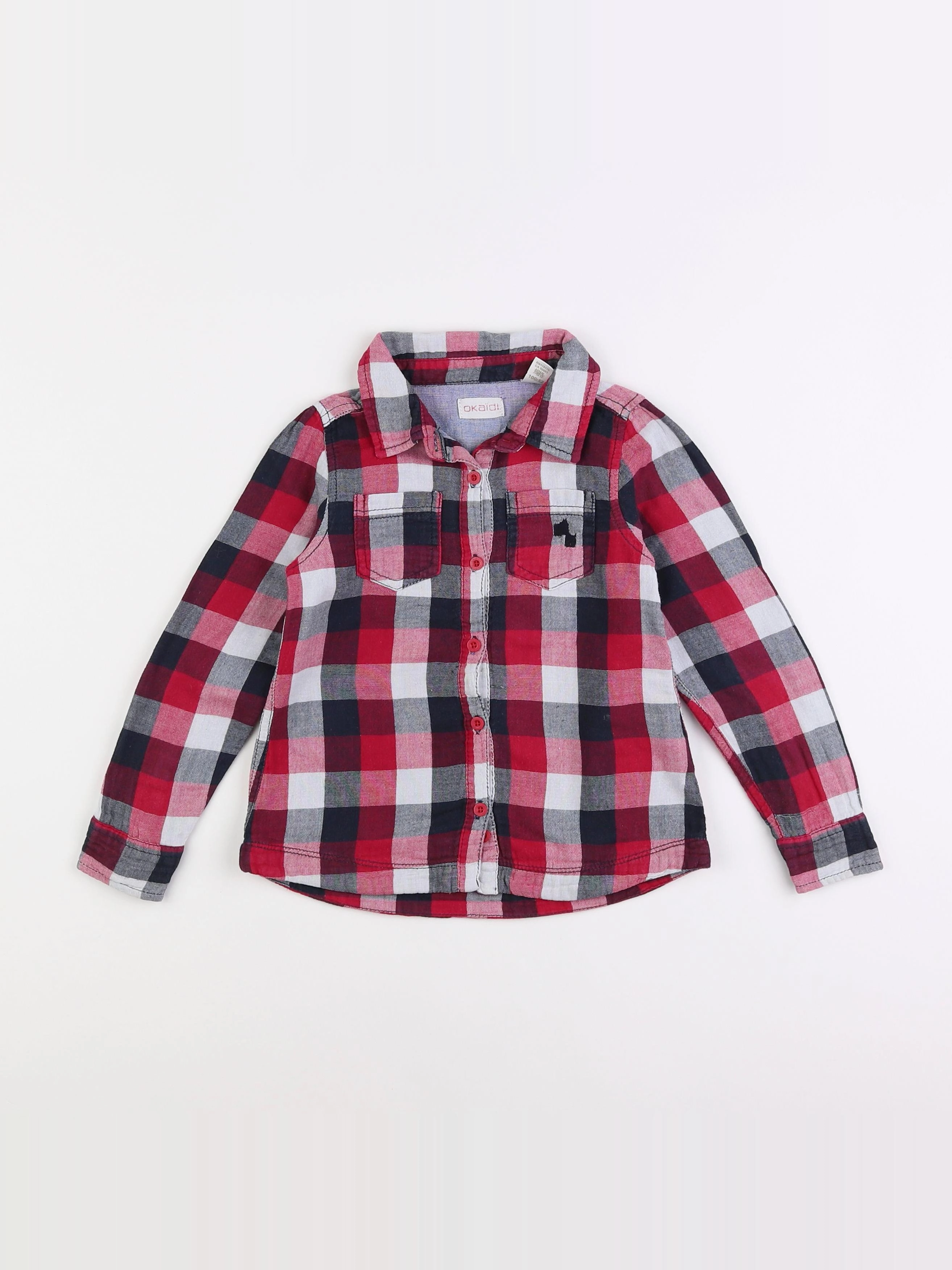 Okaidi - chemise rouge - 4 ans