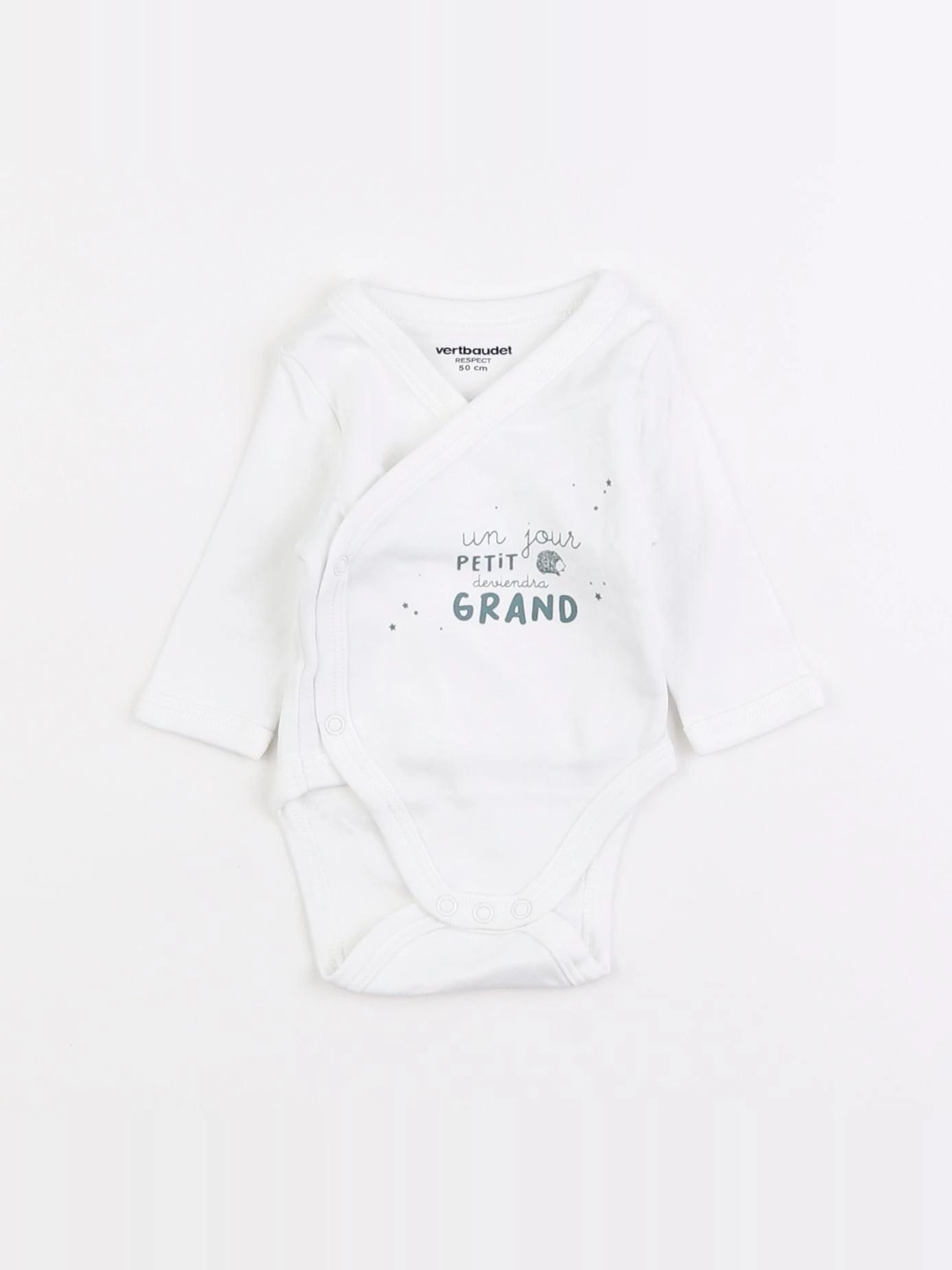 Vertbaudet - body blanc - 0 mois