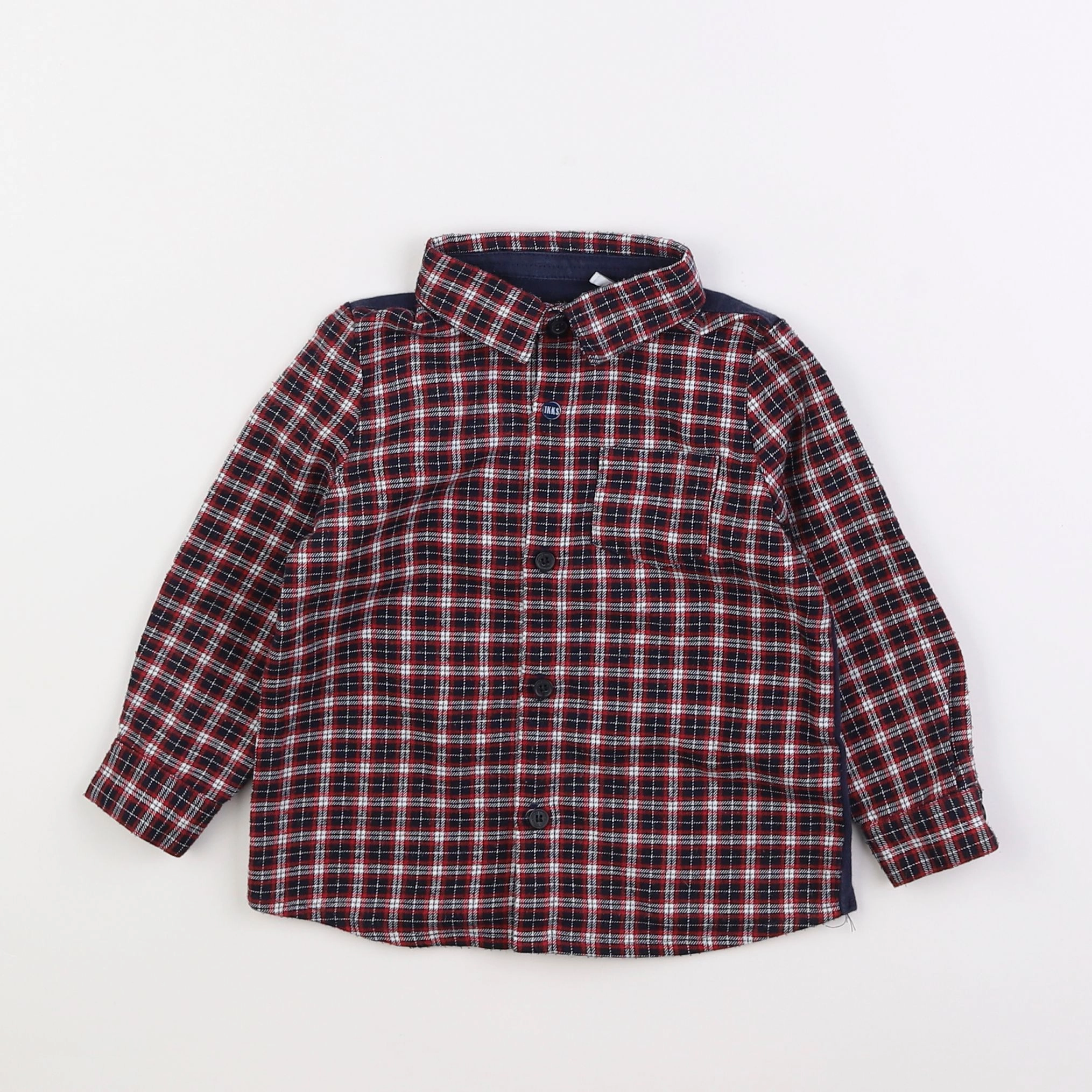 IKKS - chemise bleu, rouge - 18 mois