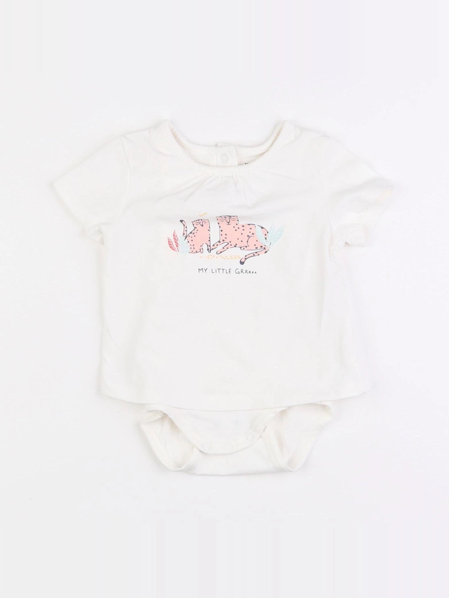 Vertbaudet - body tee-shirt blanc - 3 mois
