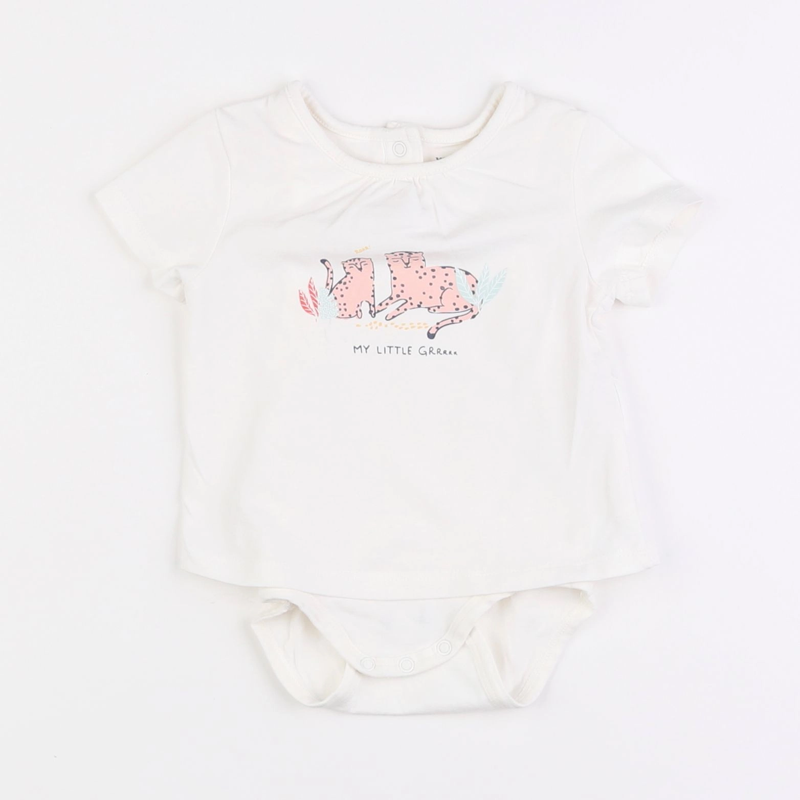 Vertbaudet - body tee-shirt blanc - 3 mois