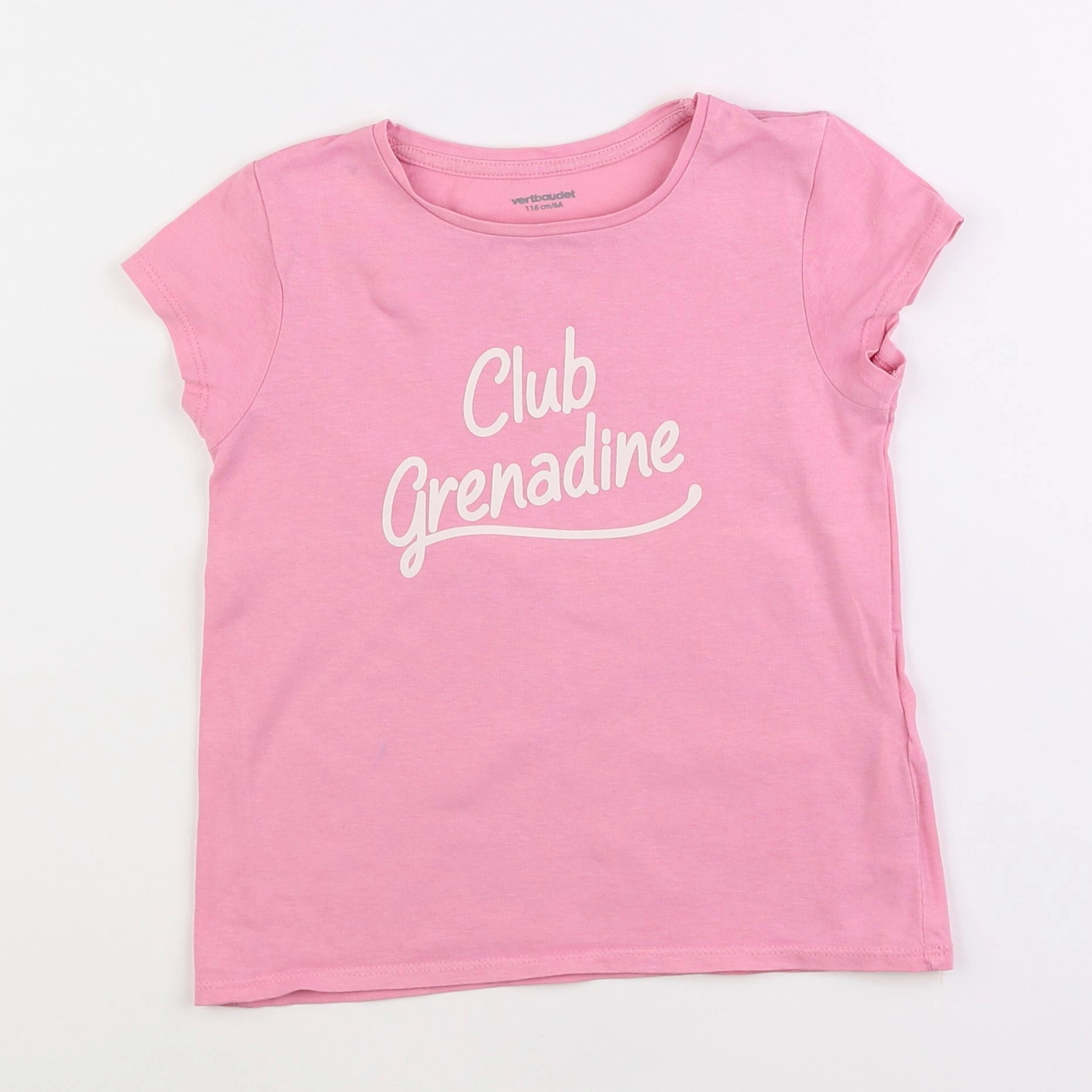 Vertbaudet - tee-shirt rose - 6 ans