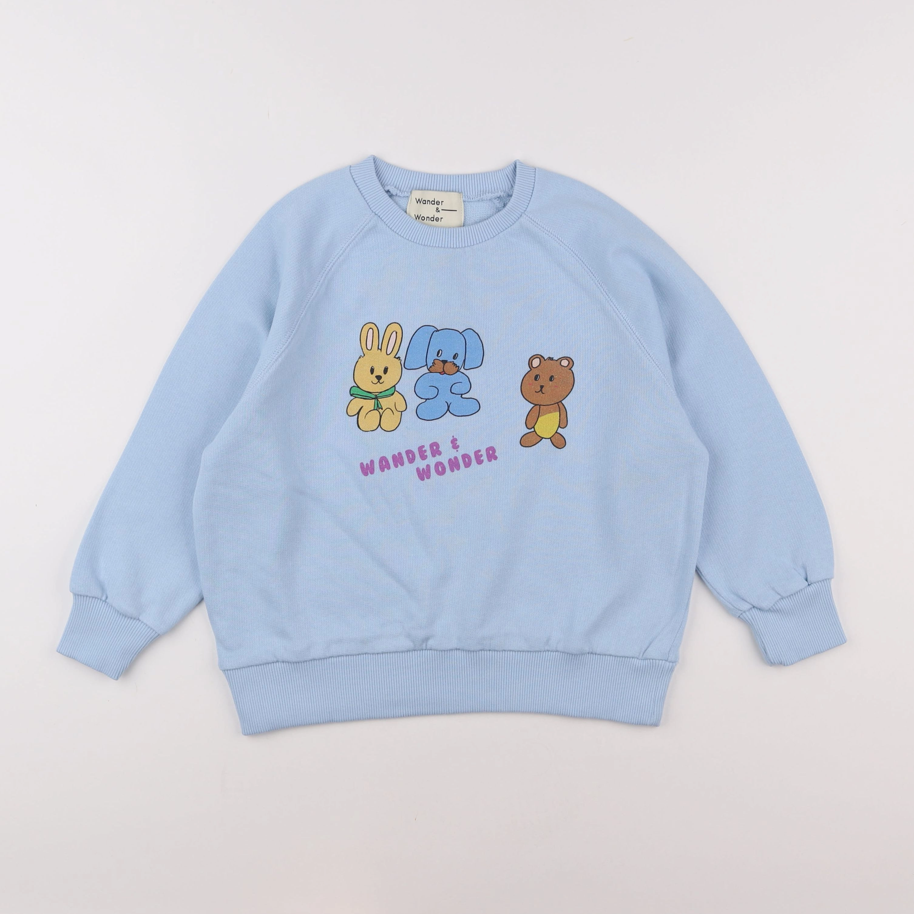 Wander & Wonder - Sweat Animals Bleu - 9/10 ans