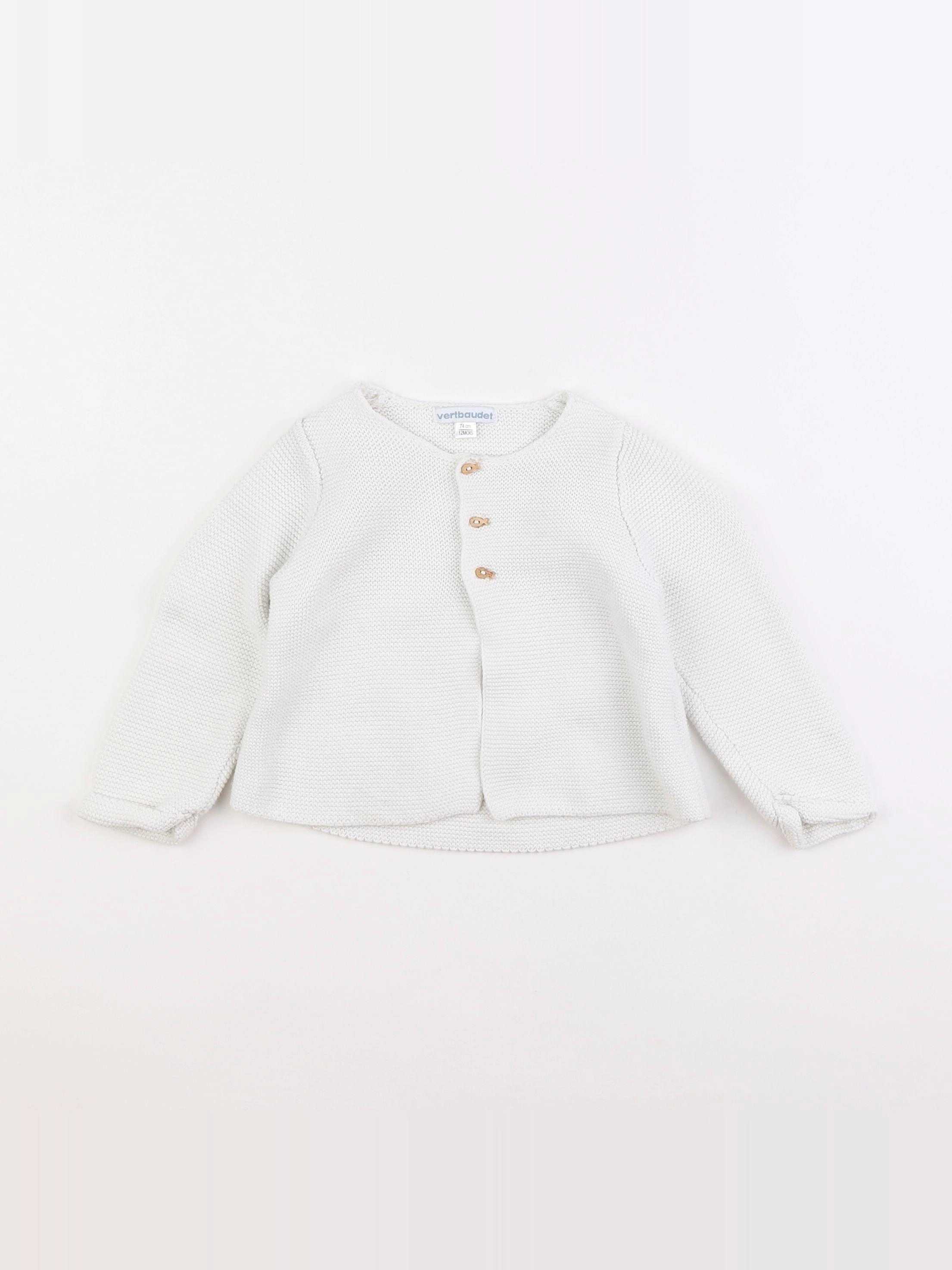Vertbaudet - gilet blanc - 12 mois