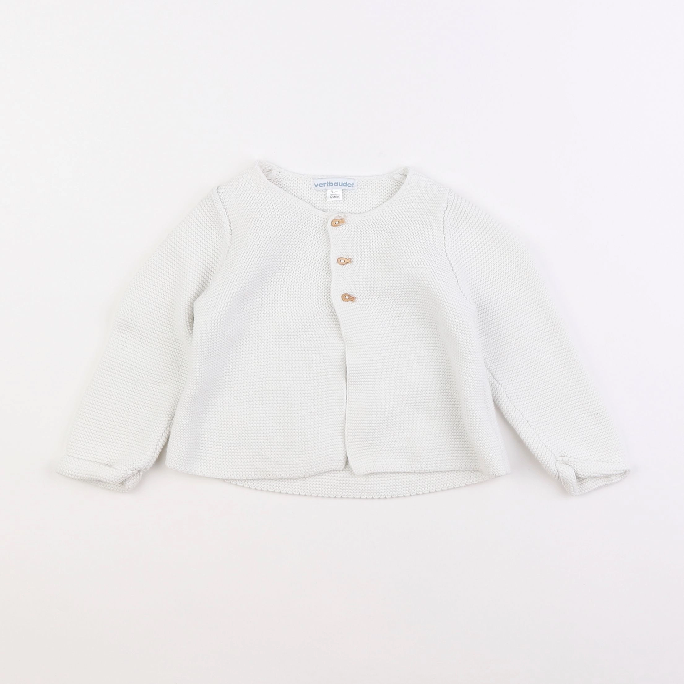 Vertbaudet - gilet blanc - 12 mois