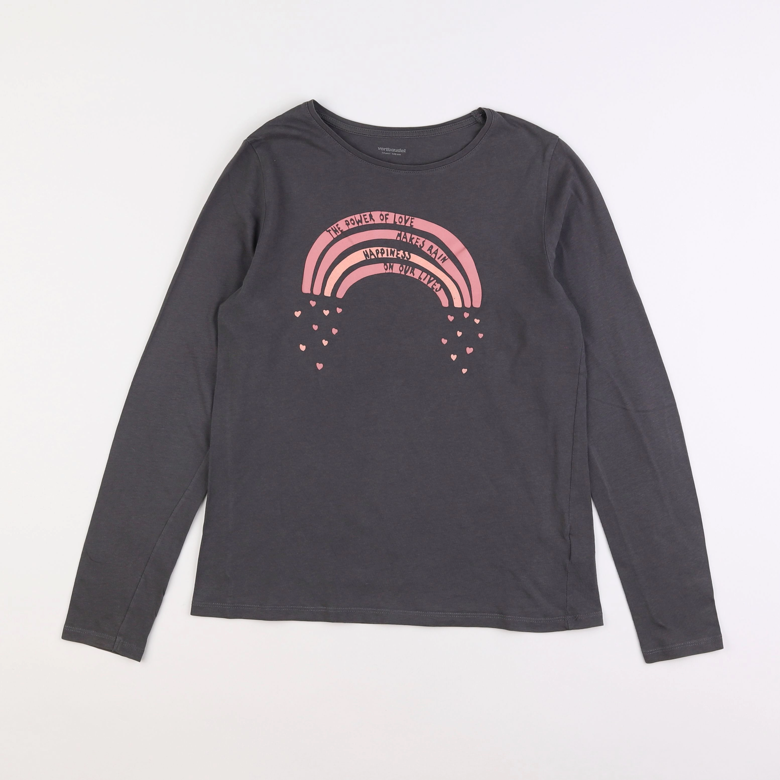 Vertbaudet - tee-shirt gris - 14 ans
