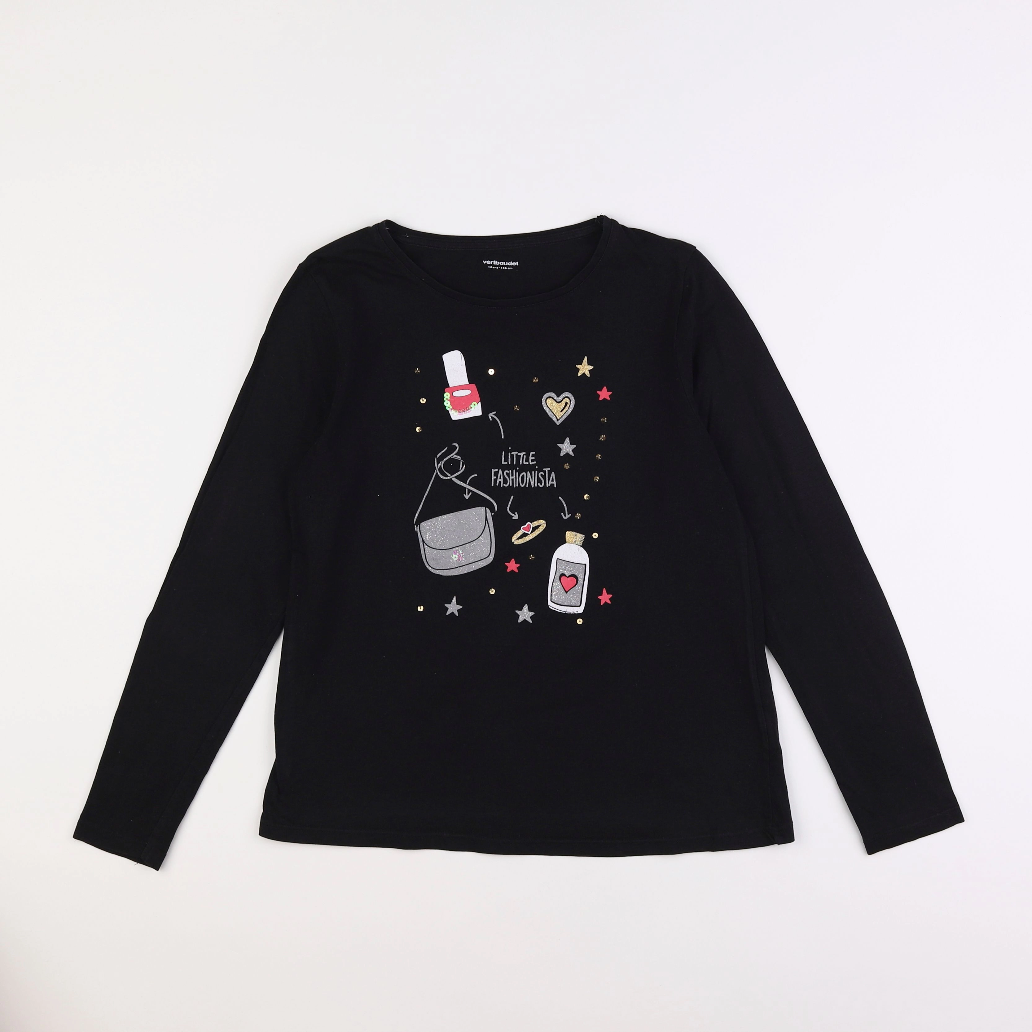 Vertbaudet - tee-shirt noir - 14 ans