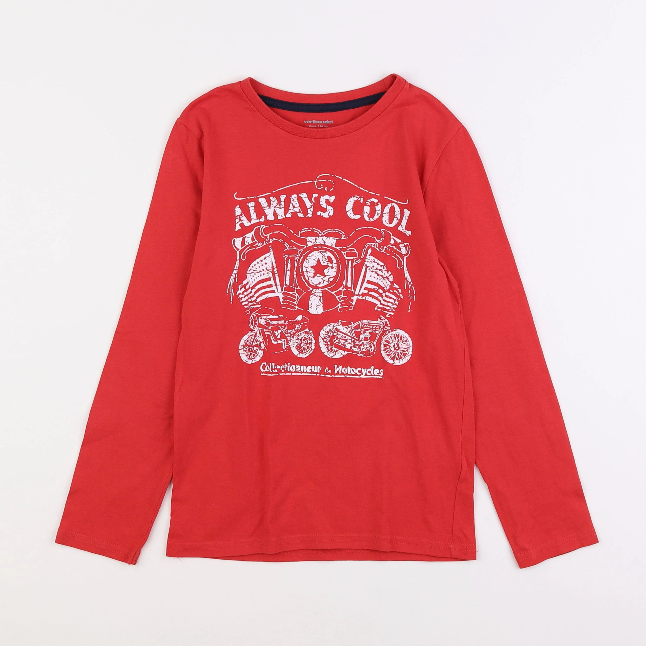 Vertbaudet - tee-shirt rouge - 8 ans