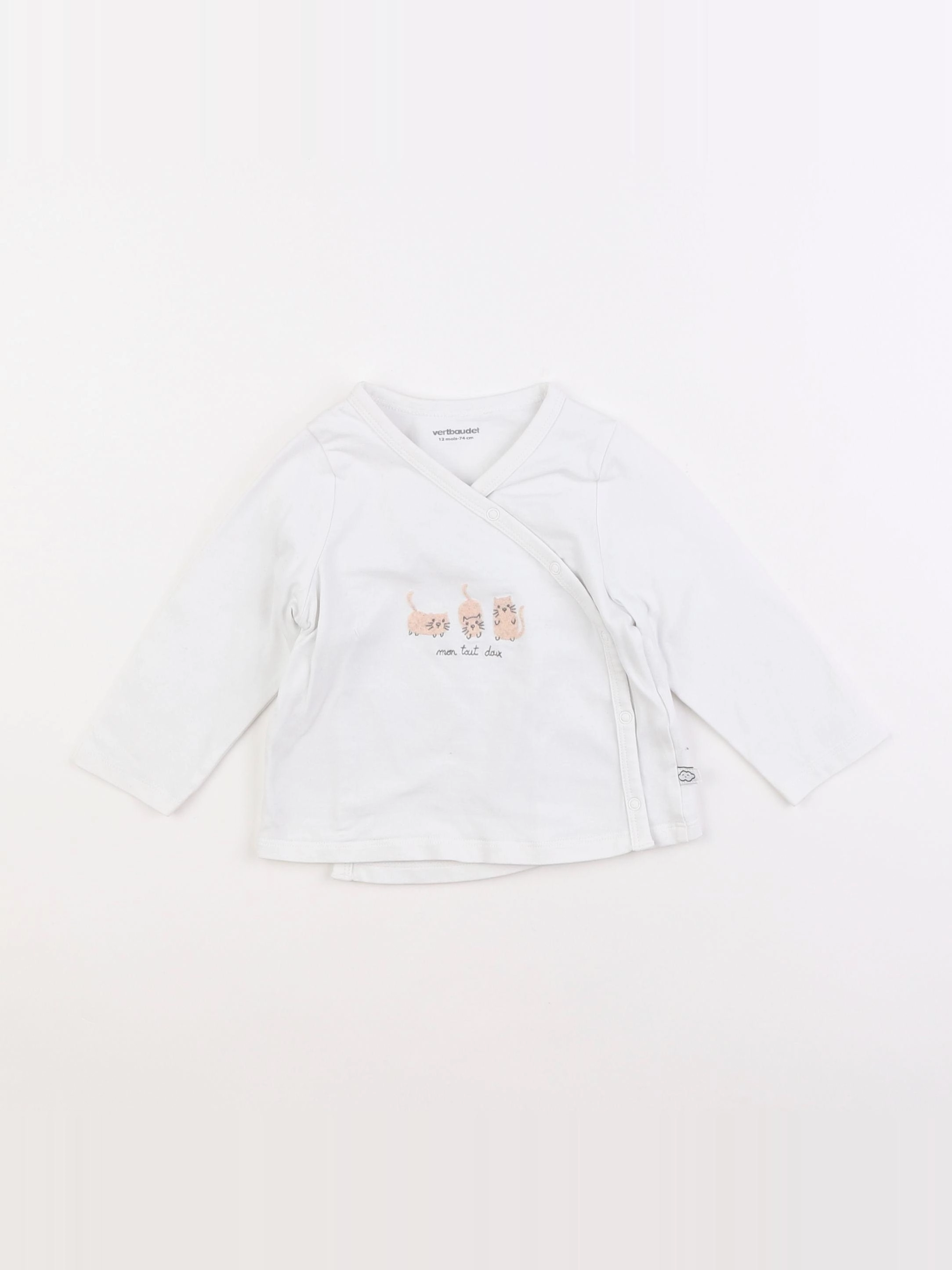 Vertbaudet - maillot de corps blanc - 12 mois