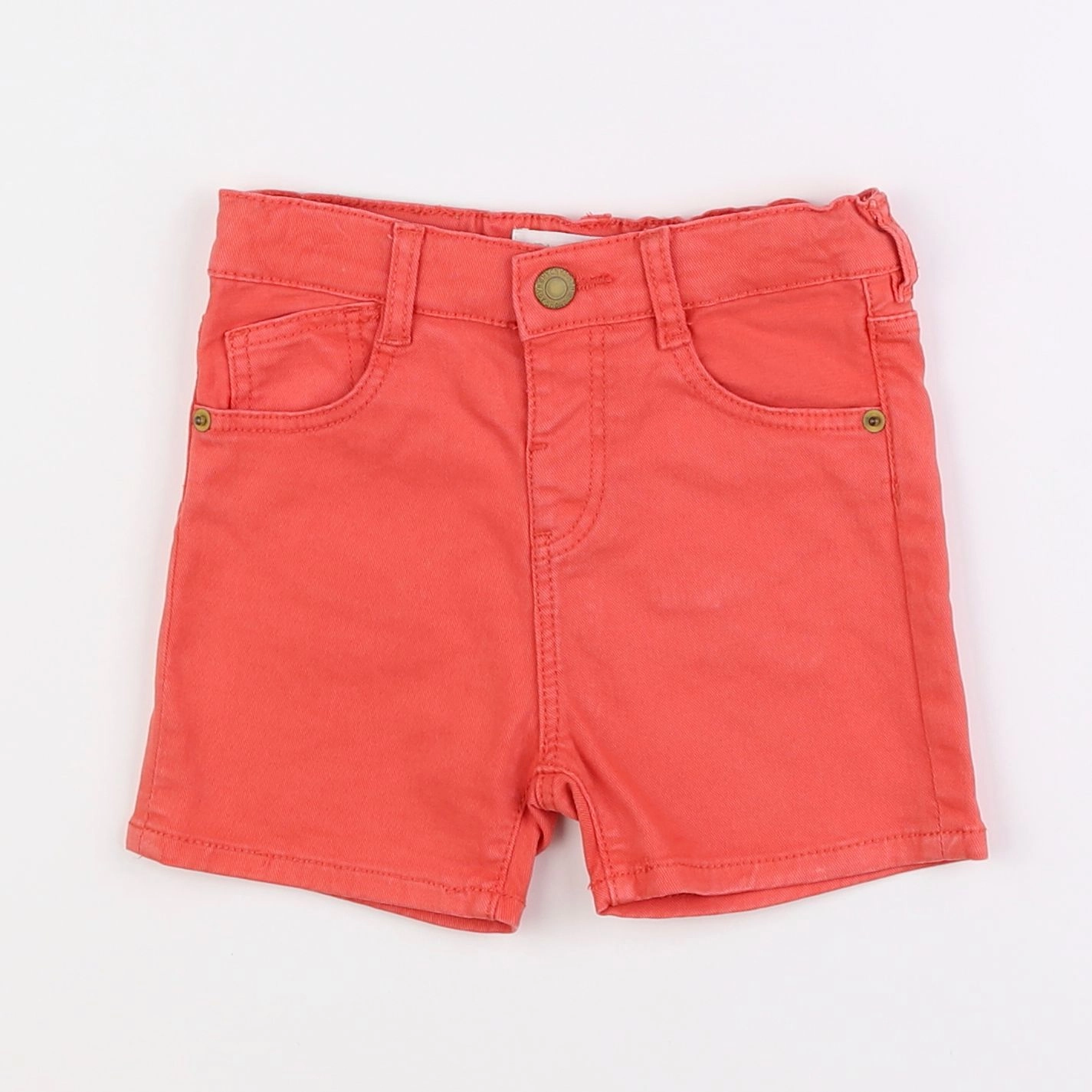 Zara - short orange - 6/9 mois