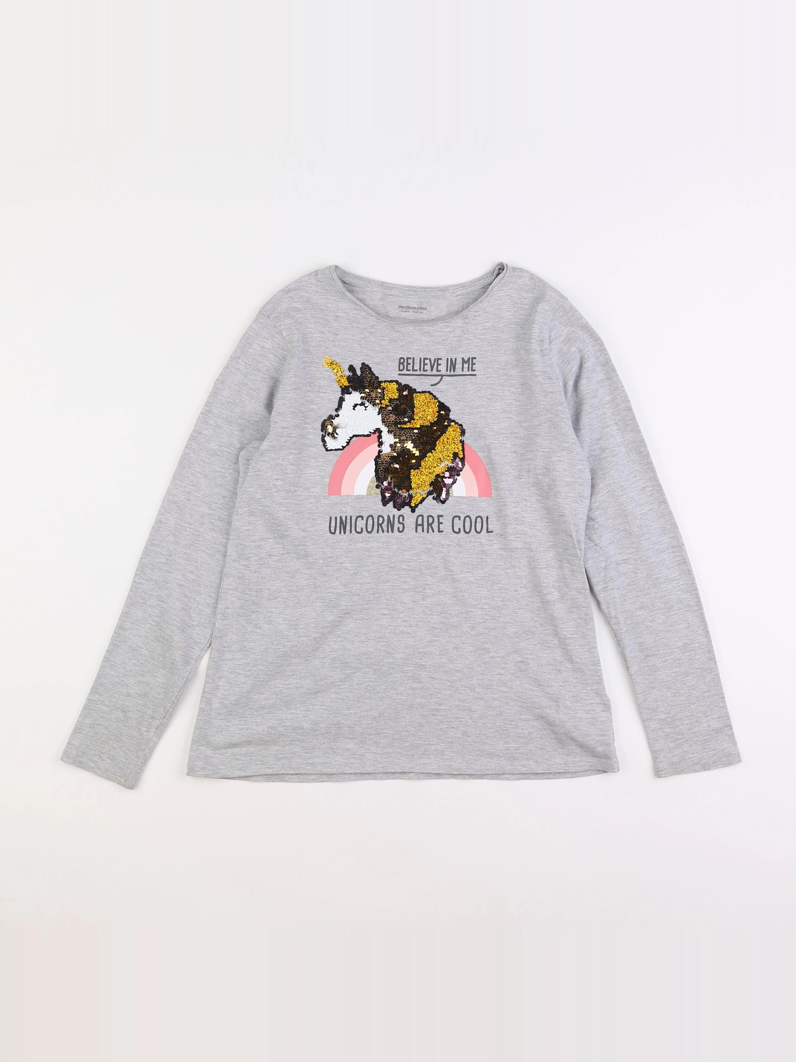 Vertbaudet - tee-shirt gris - 12 ans