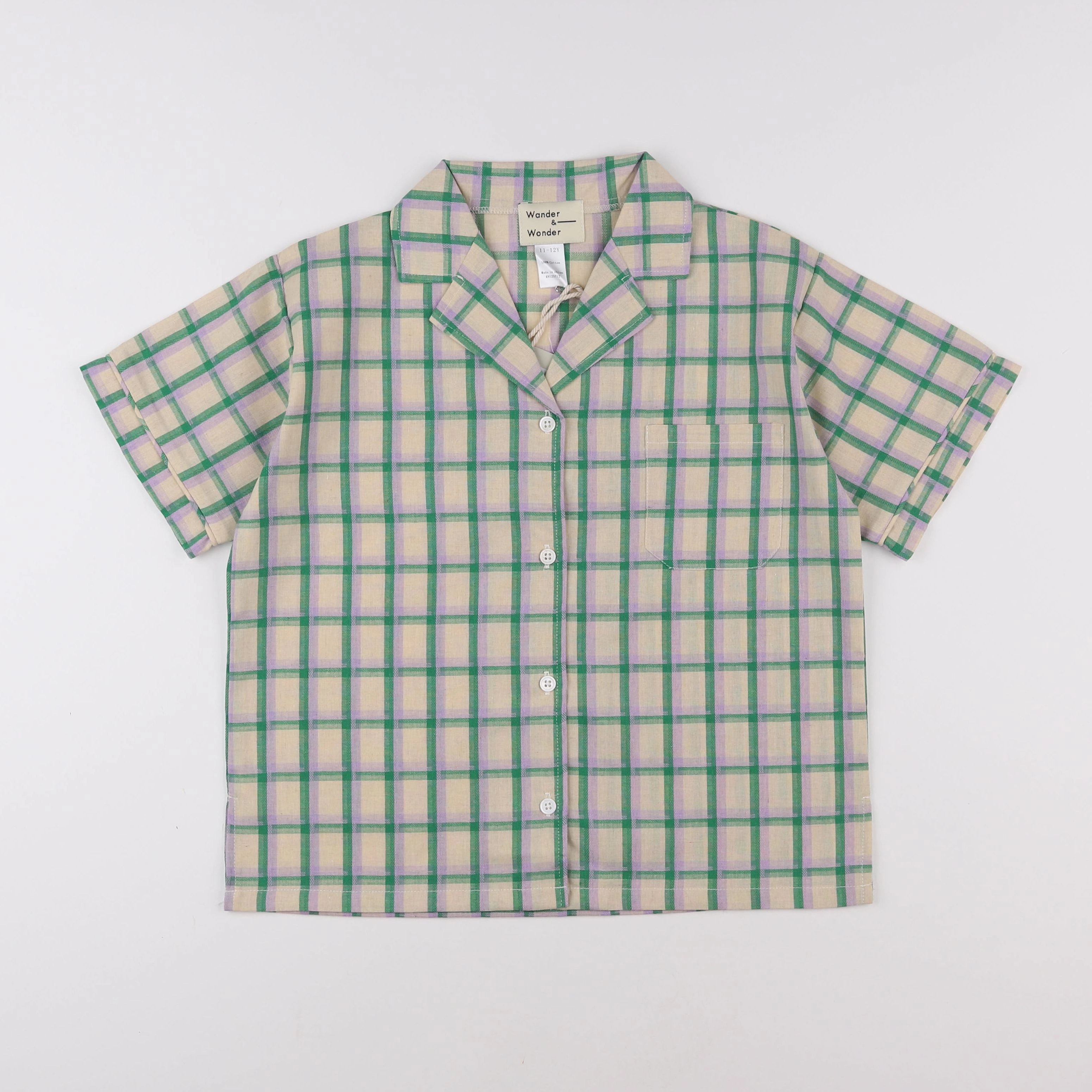 Wander & Wonder - Chemise Boxy Vert Violet - 11/12 ans