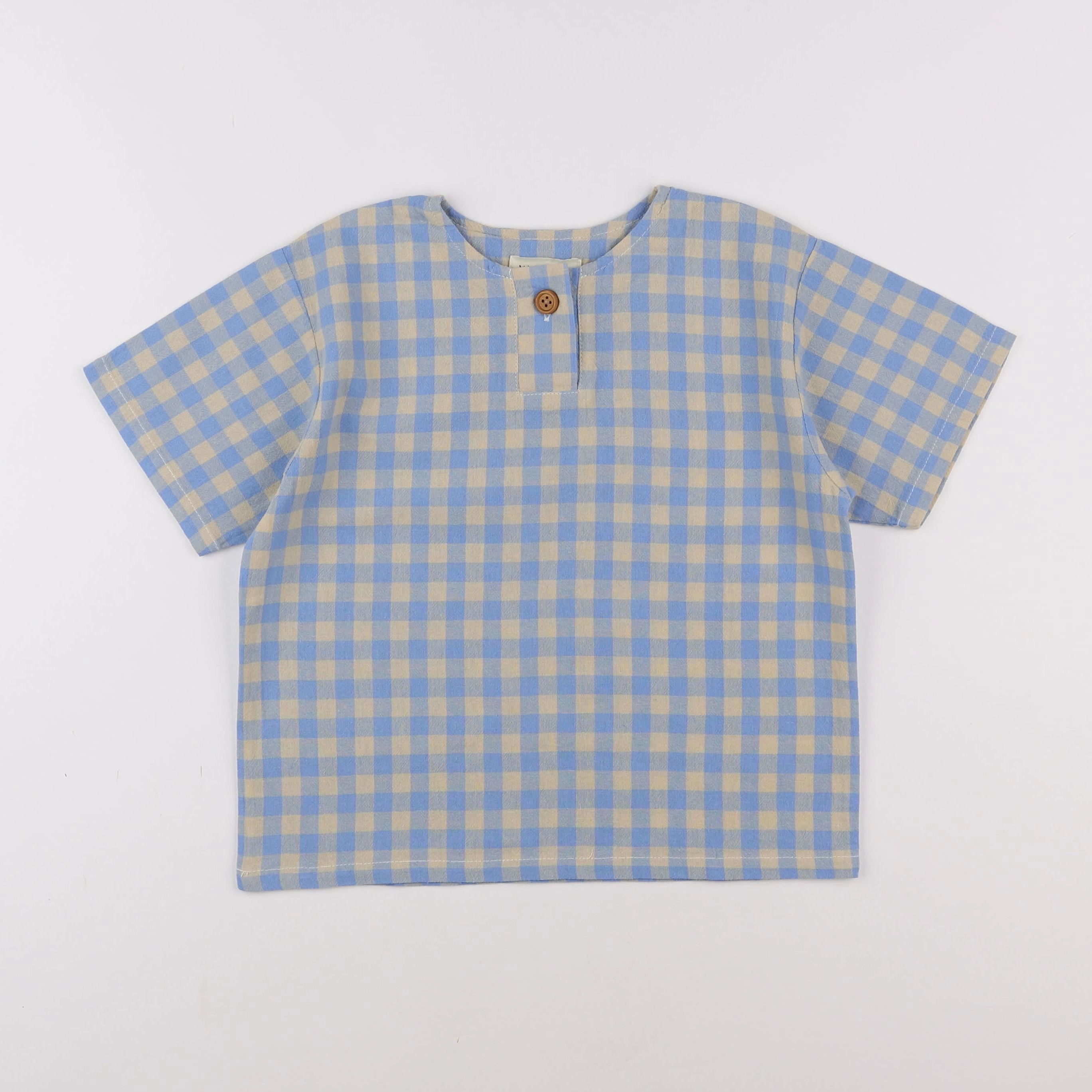 Wander & Wonder - Chemise Henley Bleu Beige - 5/6 ans