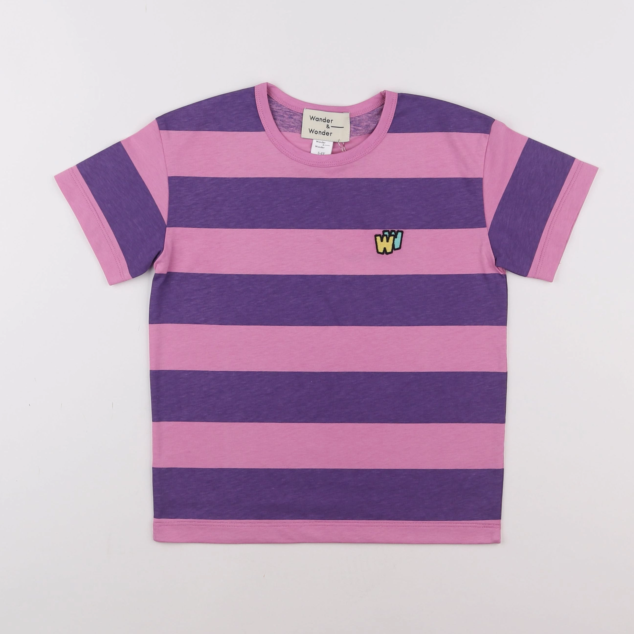 Wander & Wonder - Tee-shirt Bold Stripe Violet - 5/6 ans