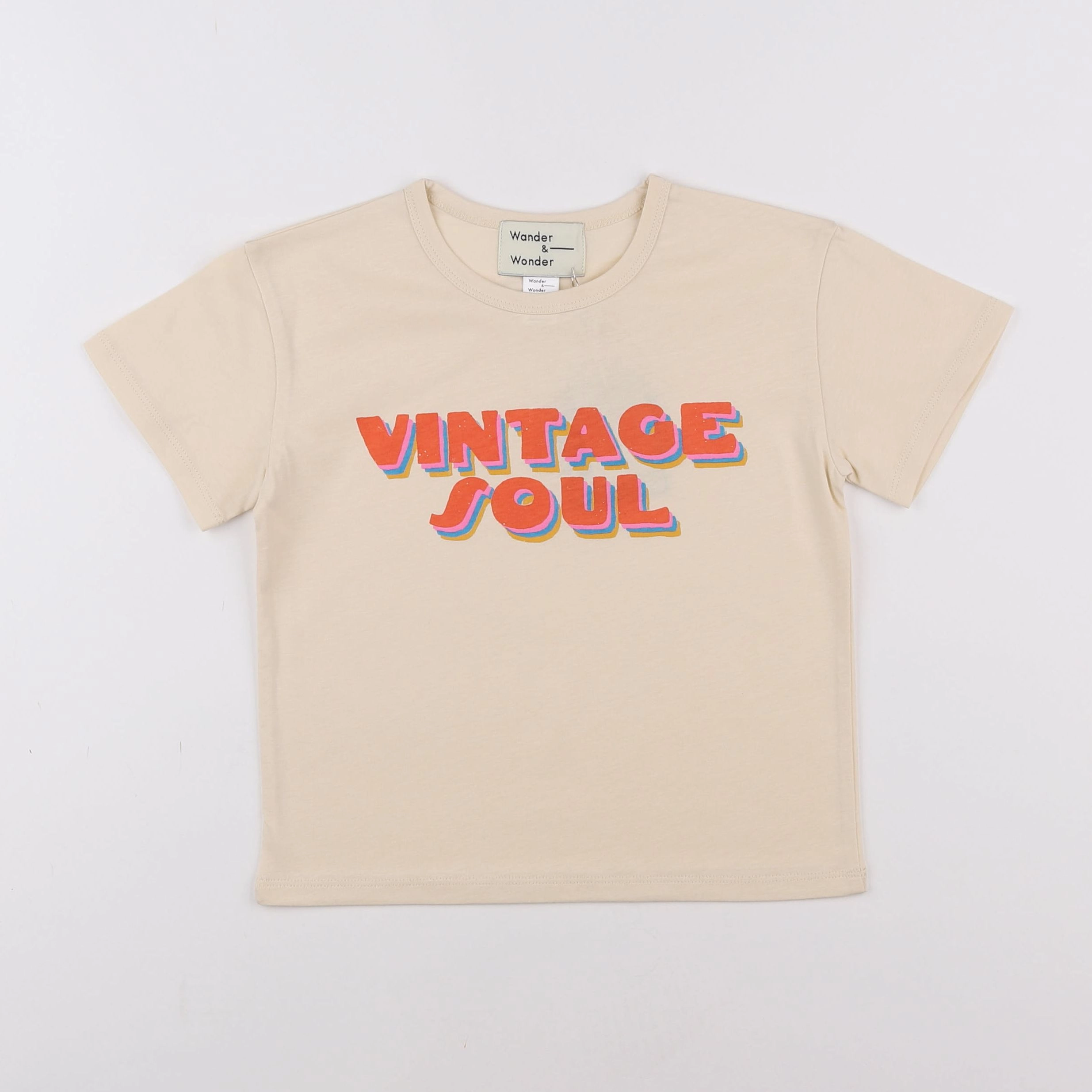 Wander & Wonder - Tee-shirt Vintage Soul Beige - 3/4 ans