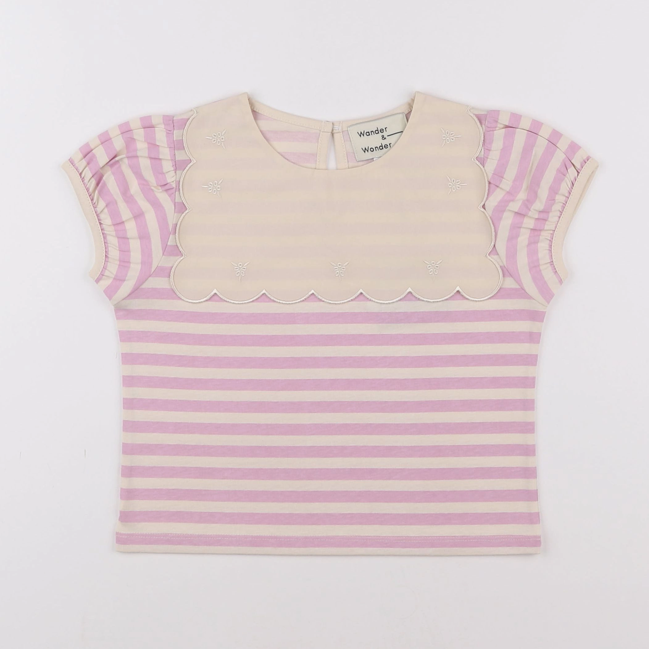 Wander & Wonder - Tee-shirt Stripe Mauve - 11/12 ans