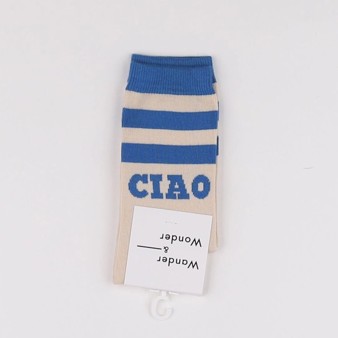 Wander & Wonder - Chaussettes Ciao Bleu Beige - 9/12 ans