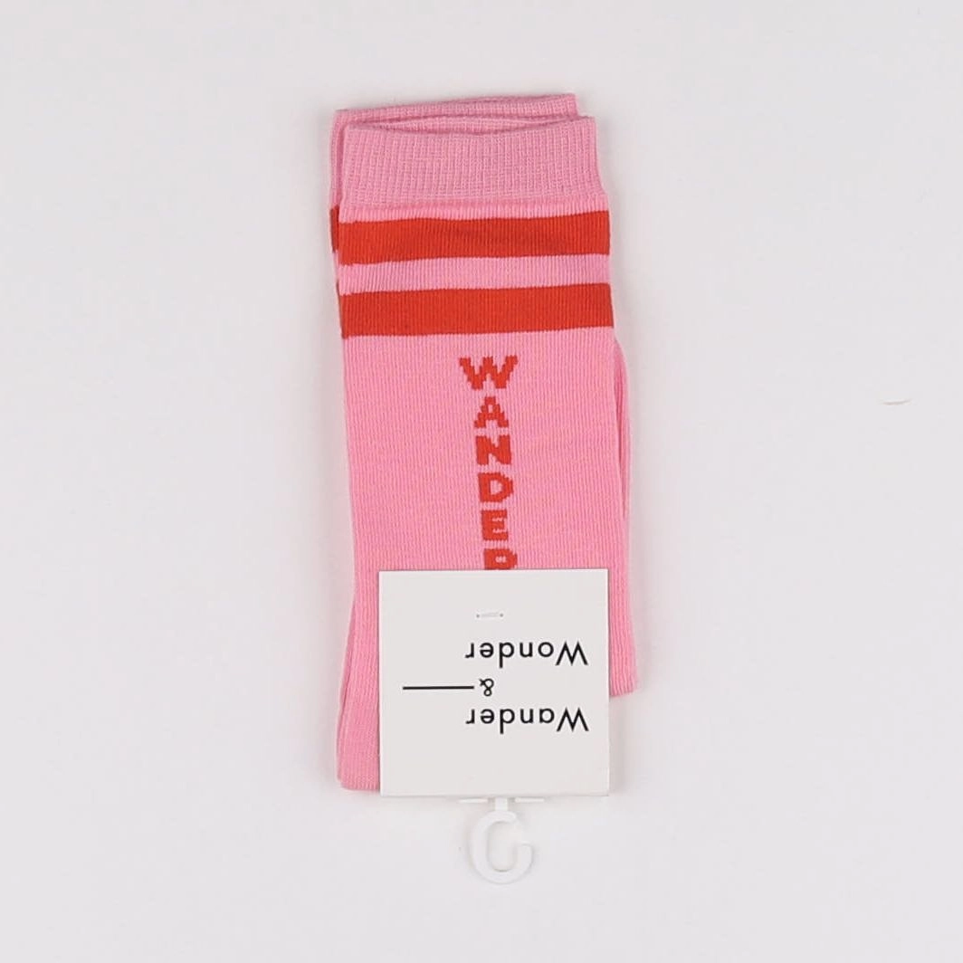 Wander & Wonder - Chaussettes Stripe Rose - 9/12 ans