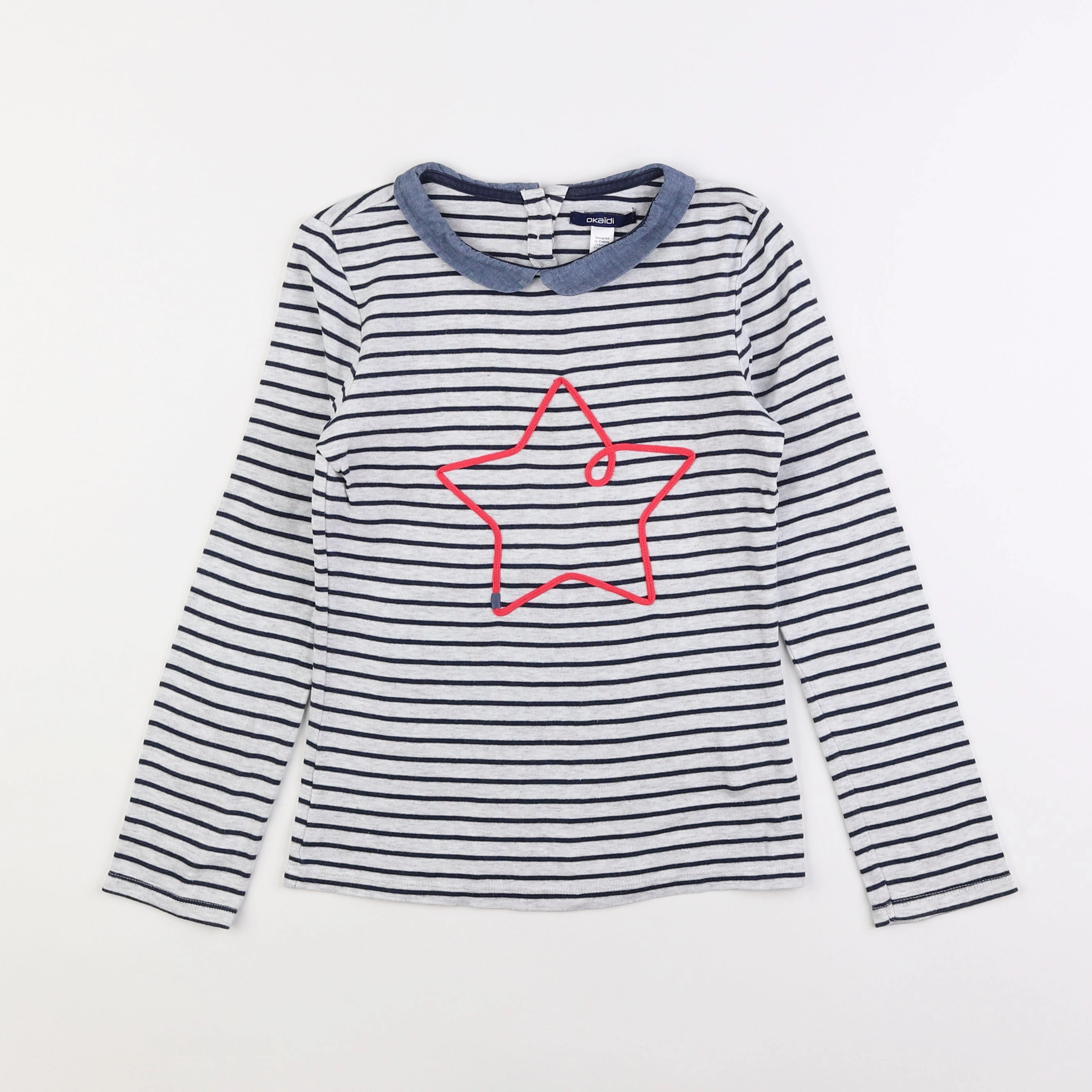 Okaidi - tee-shirt bleu, gris - 10 ans