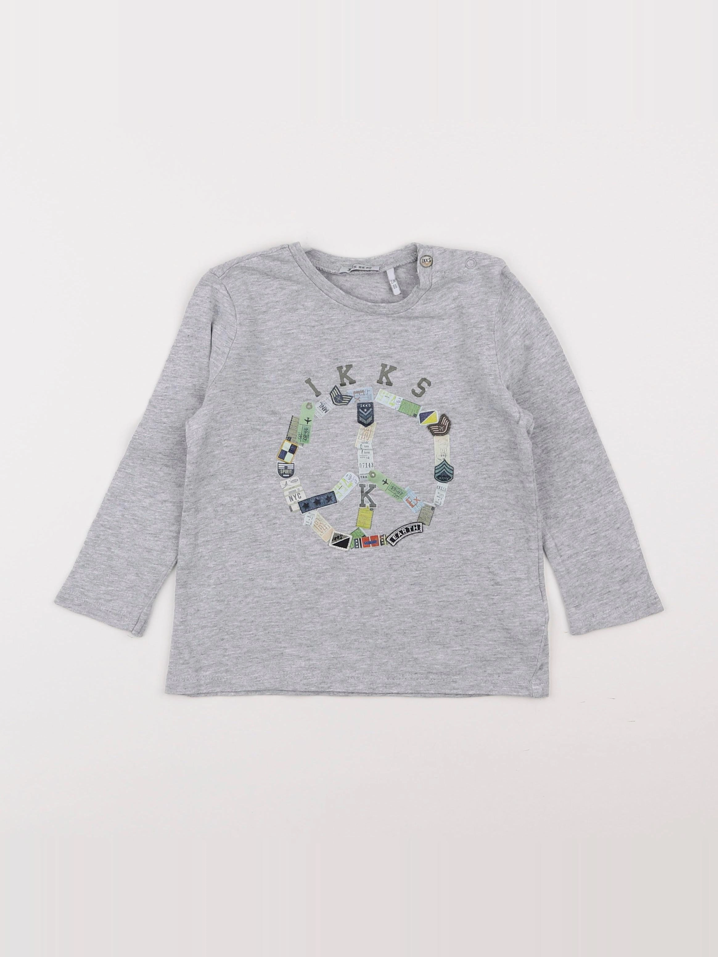 IKKS - tee-shirt gris - 2 ans