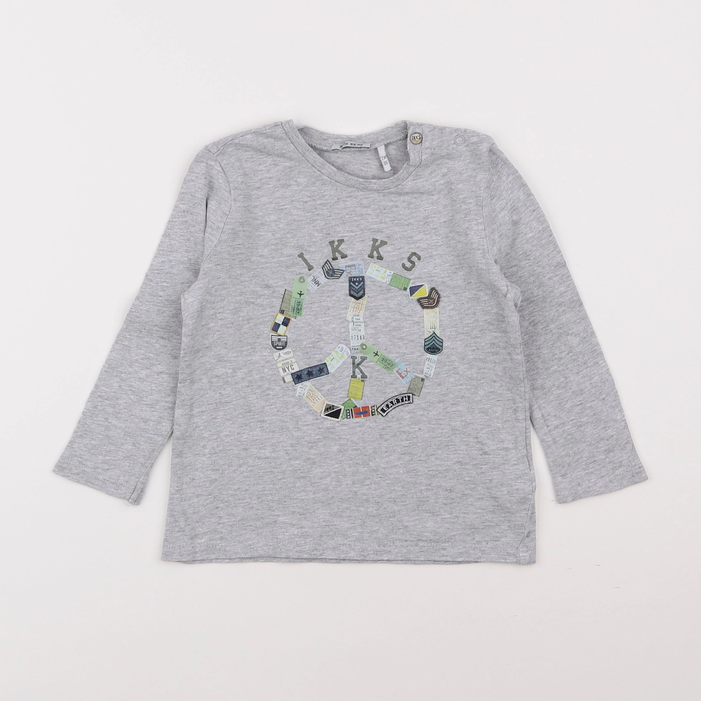 IKKS - tee-shirt gris - 2 ans